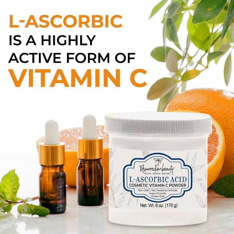Ácido L-Ascórbico 100% en Polvo - Vitamina C para Piel 170g