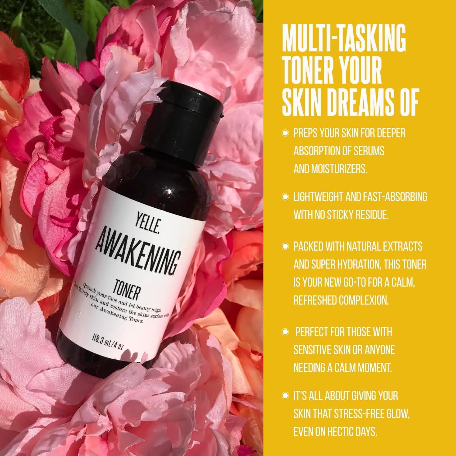 Tónico Facial Yelle 118ml - Hidratante con Rosa Mosqueta y Ácido Hialurónico