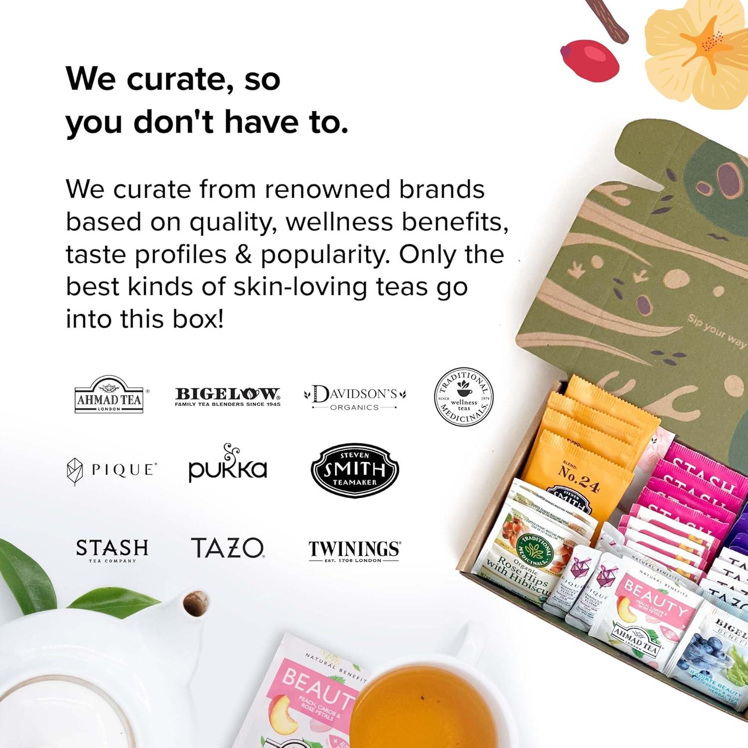 Muestra de Té Herbal Skin Glow Sippingly - 40 Bolsitas, 10 Sabores