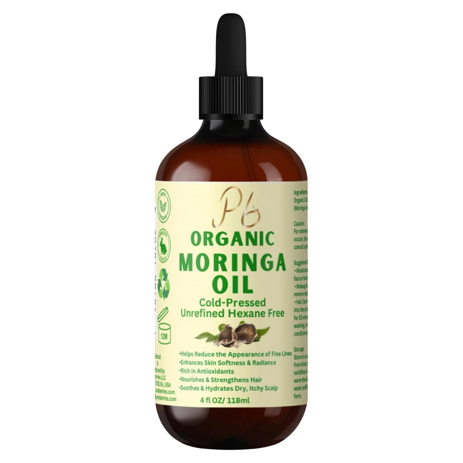 Aceite de Moringa Orgánico Prensado en Frío Pomberries 118 ml