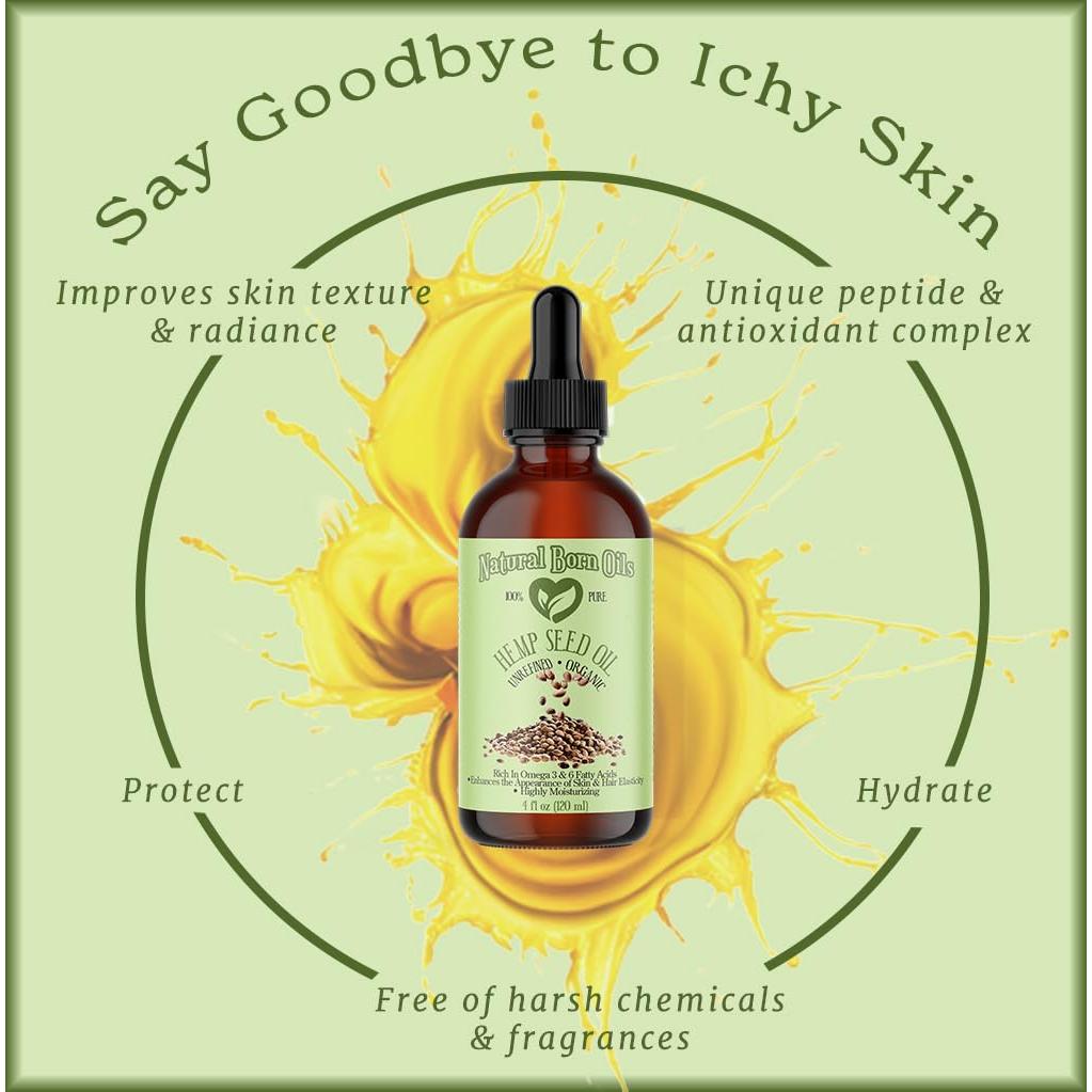 Aceite de Semilla de Cañamo Natural Born Oils 60ml Orgánico Prensado en Frío