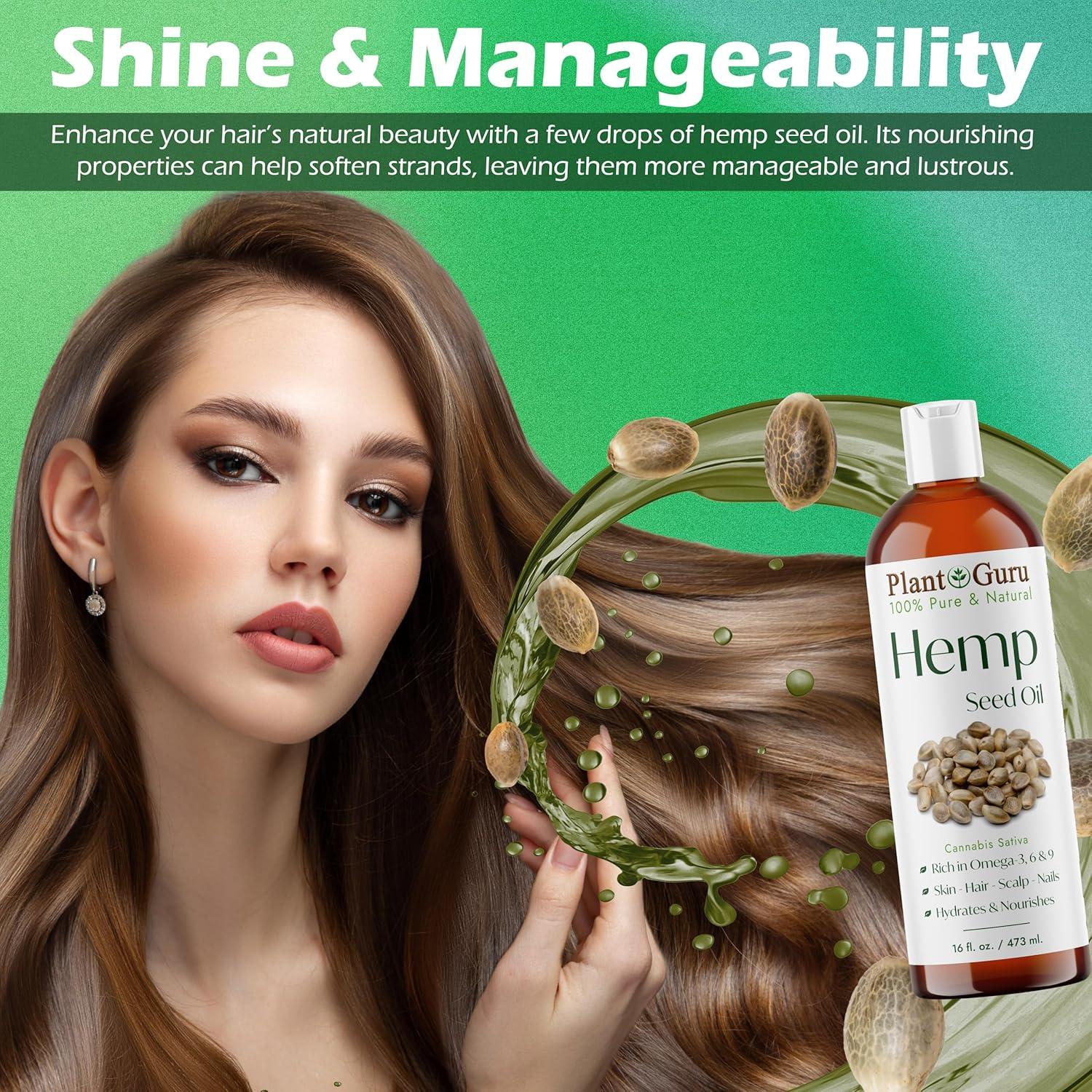 Aceite de Semilla de Cáñamo Plant Guru 473 ml Virgen 100% Puro