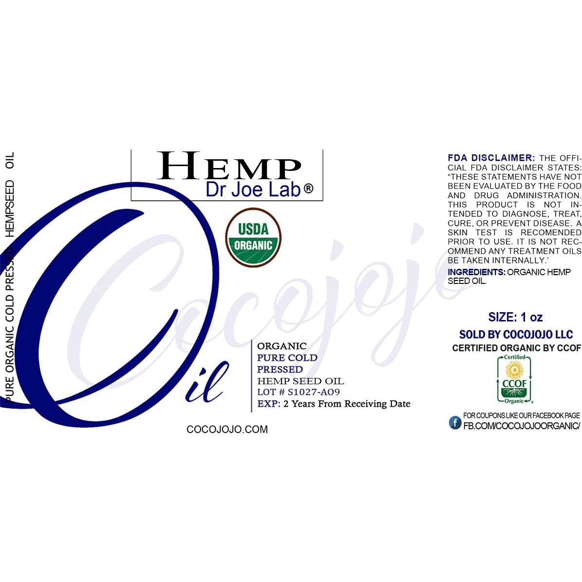 Aceite de Semilla de Cañamo Orgánico Dr Joe Lab 28.35g Puro