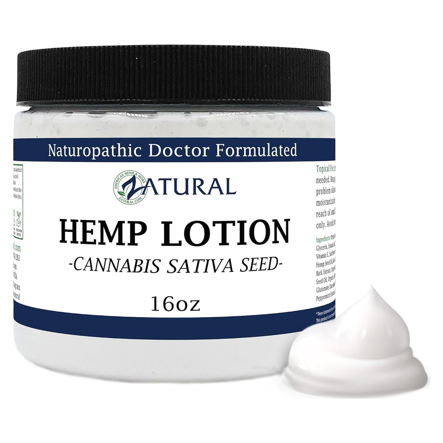 Loción Corporal Terapéutica Zatural con Aceite de Cáñamo 454g