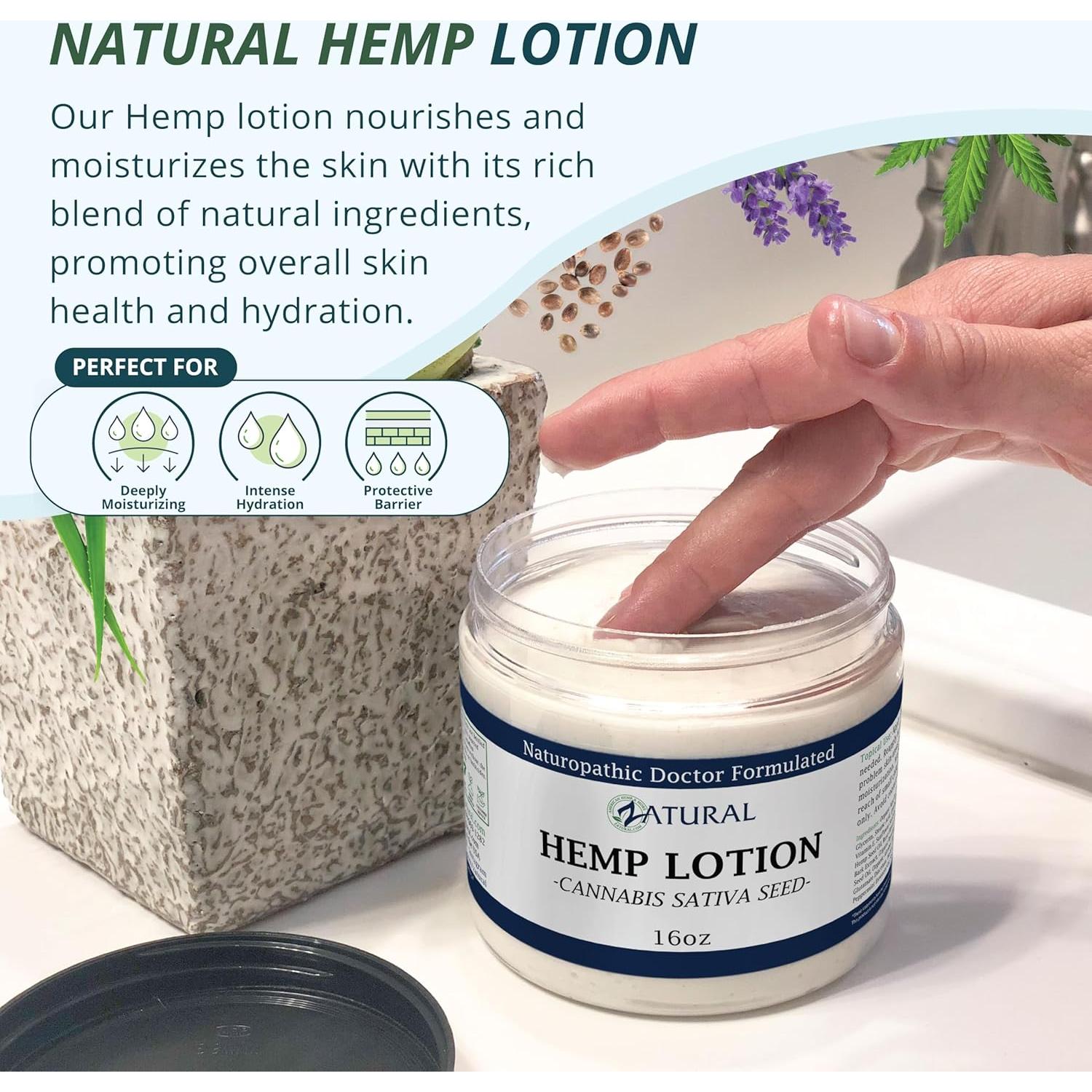 Loción Corporal Terapéutica Zatural con Aceite de Cáñamo 454g