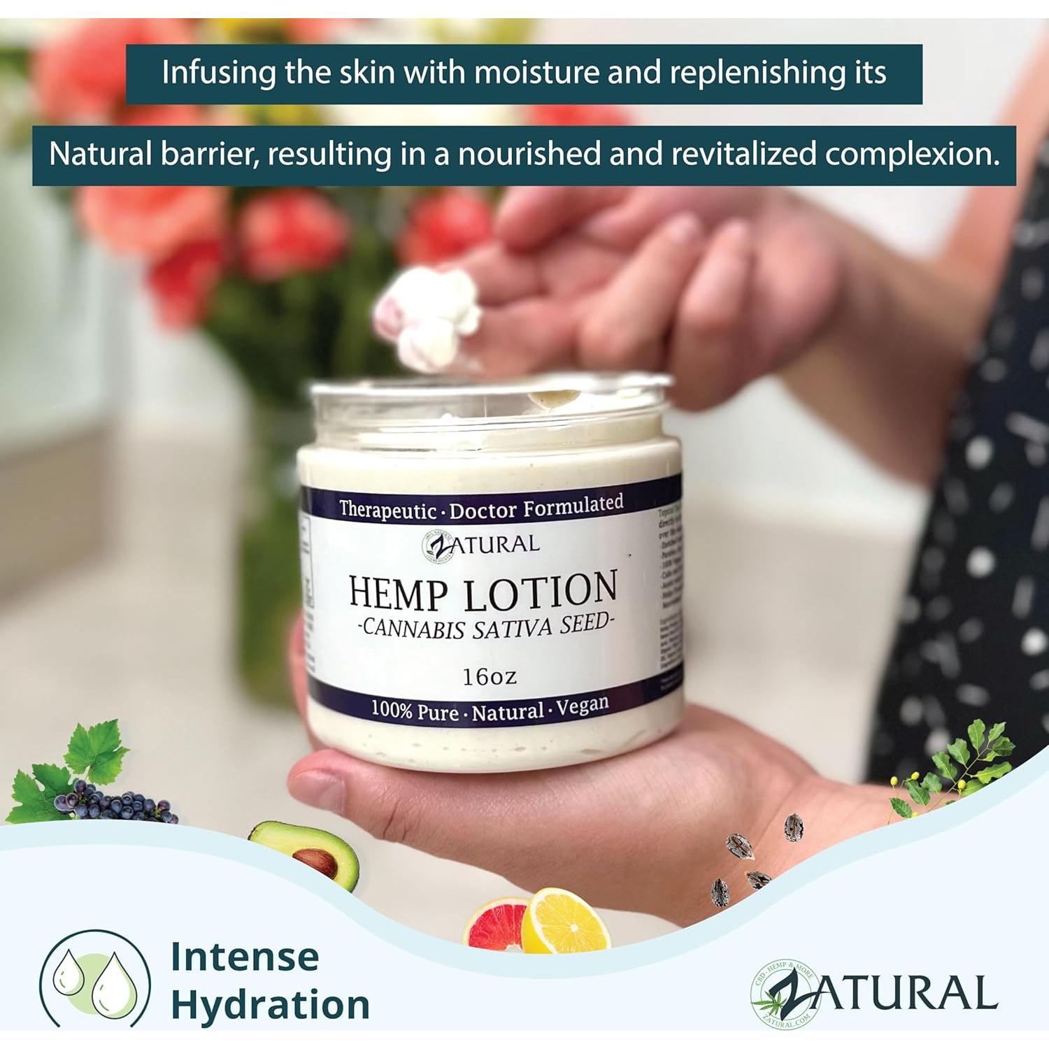 Loción Corporal Terapéutica Zatural con Aceite de Cáñamo 454g