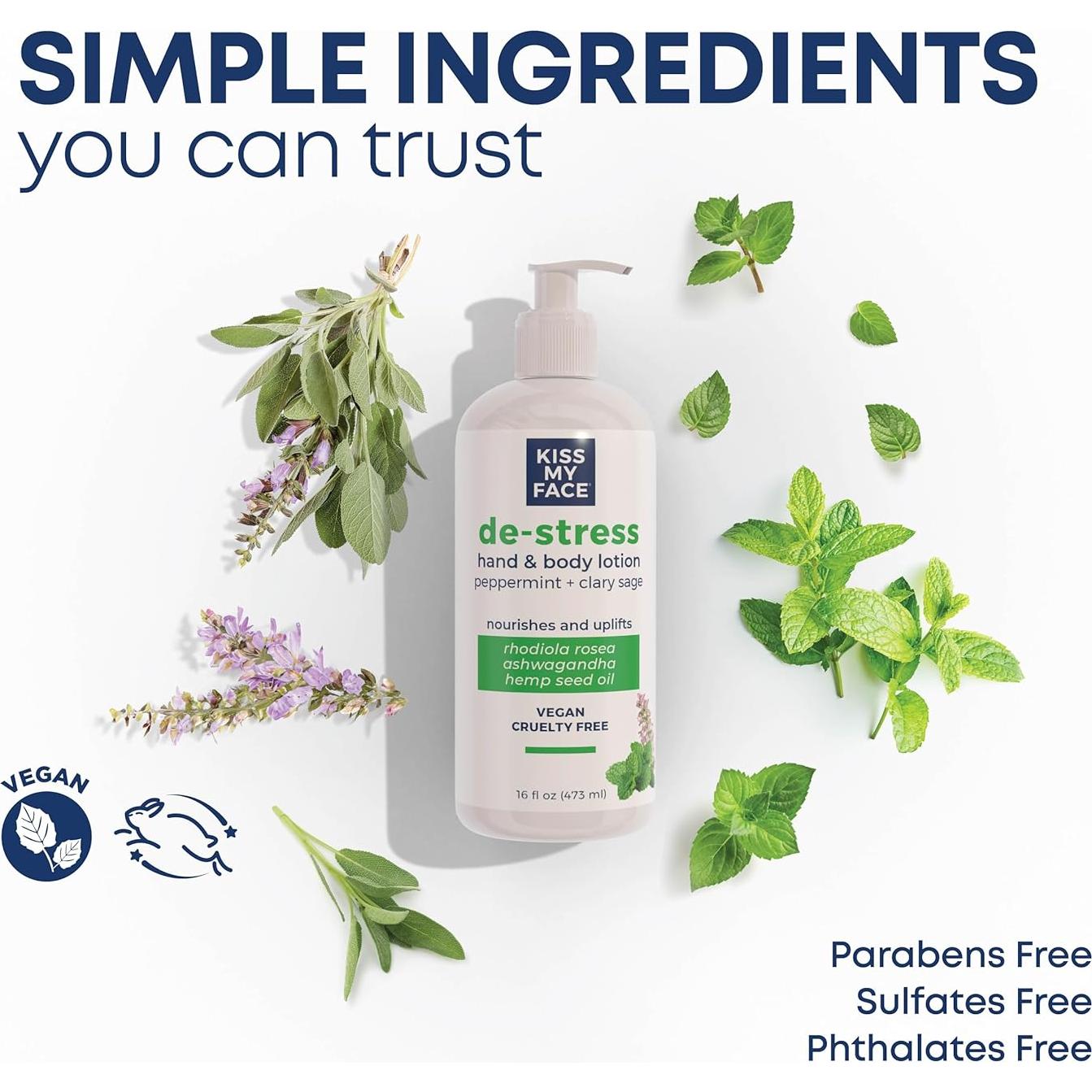 Loción para Manos y Cuerpo Kiss My Face 473ml Menta Salvia