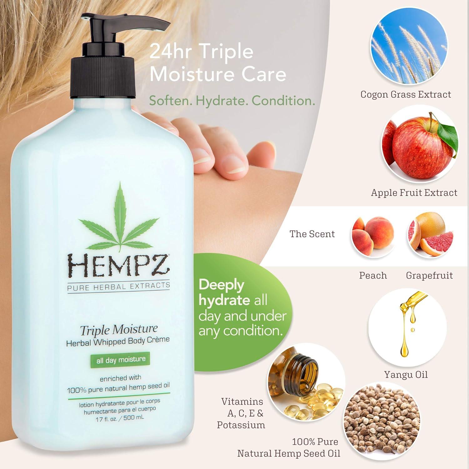 Crema Corporal Hidratante Hempz 500 ml - Paquete de 2