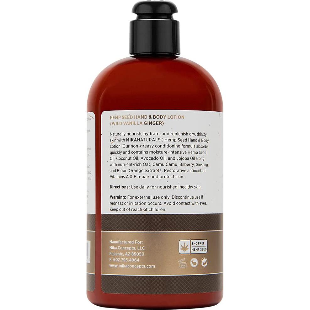 Loción Corporal Orgánica MIKANATURALS 453g Semilla de Cáñamo