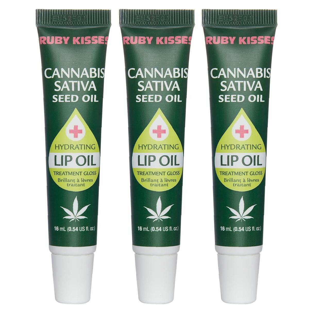 Aceite Labial Hidratante Ruby Kisses Semilla de Cáñamo 3 Paquetes