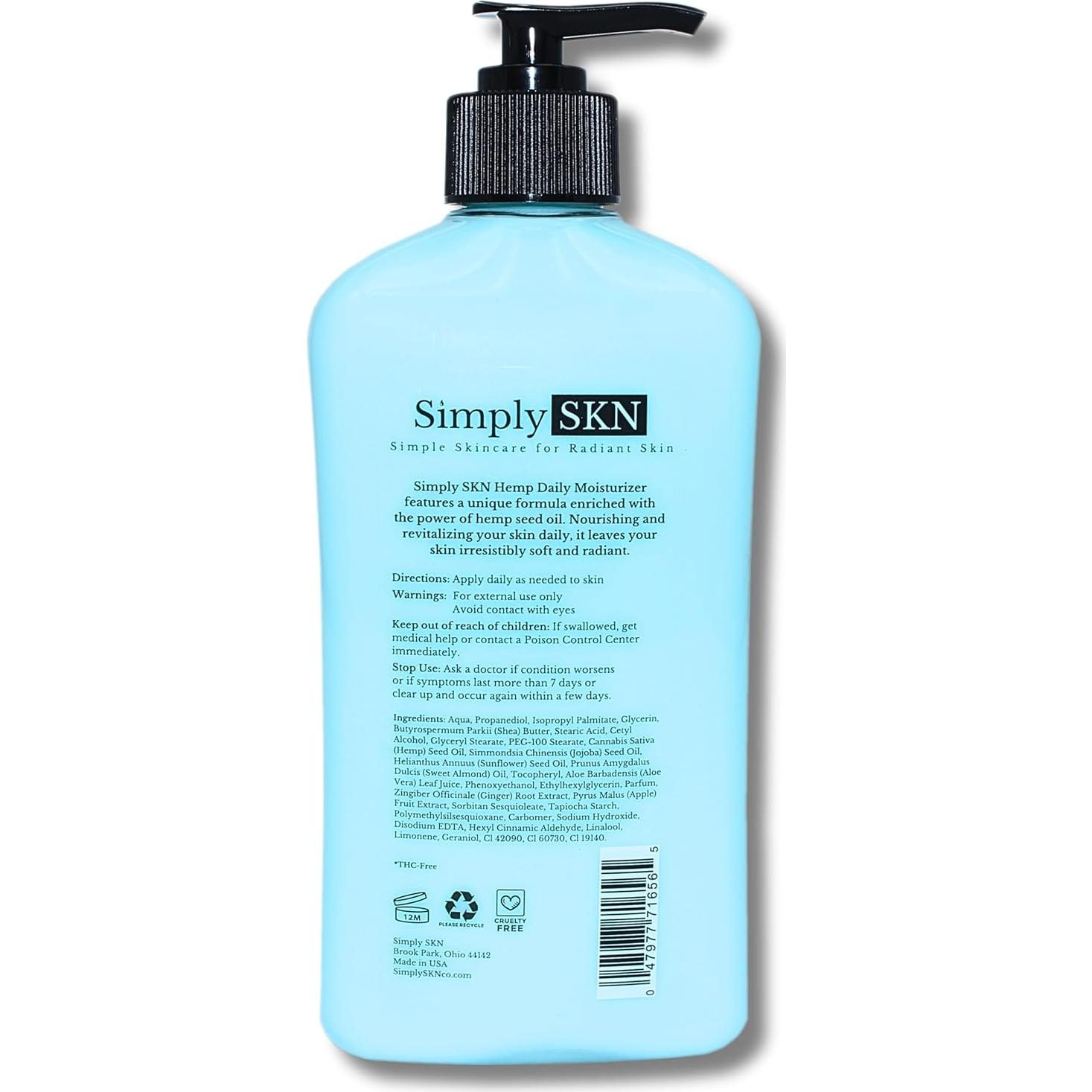 Loción Corporal Hidratante Simply SKN de Cáñamo 500 ml