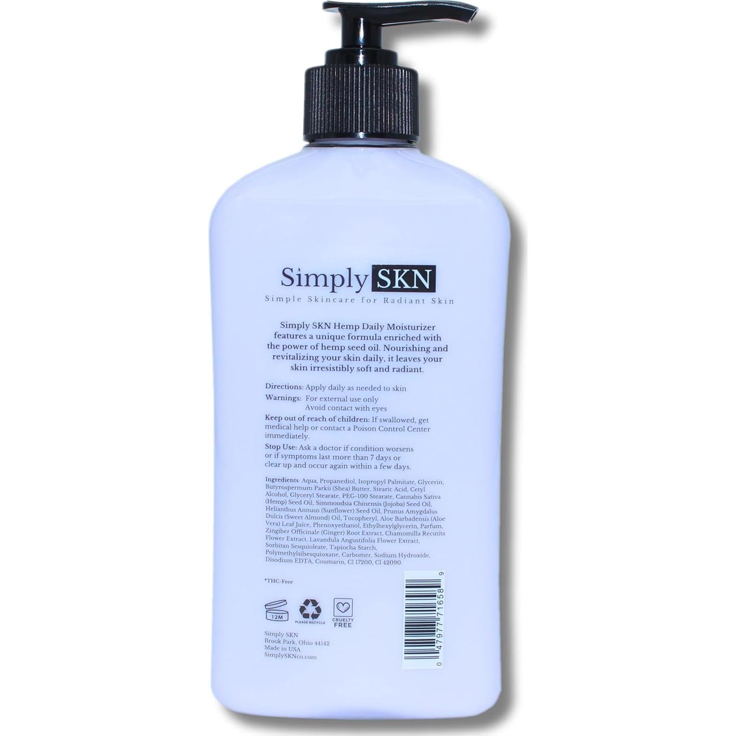 Loción Corporal Hidratante Simply SKN Cáñamo 500 ml