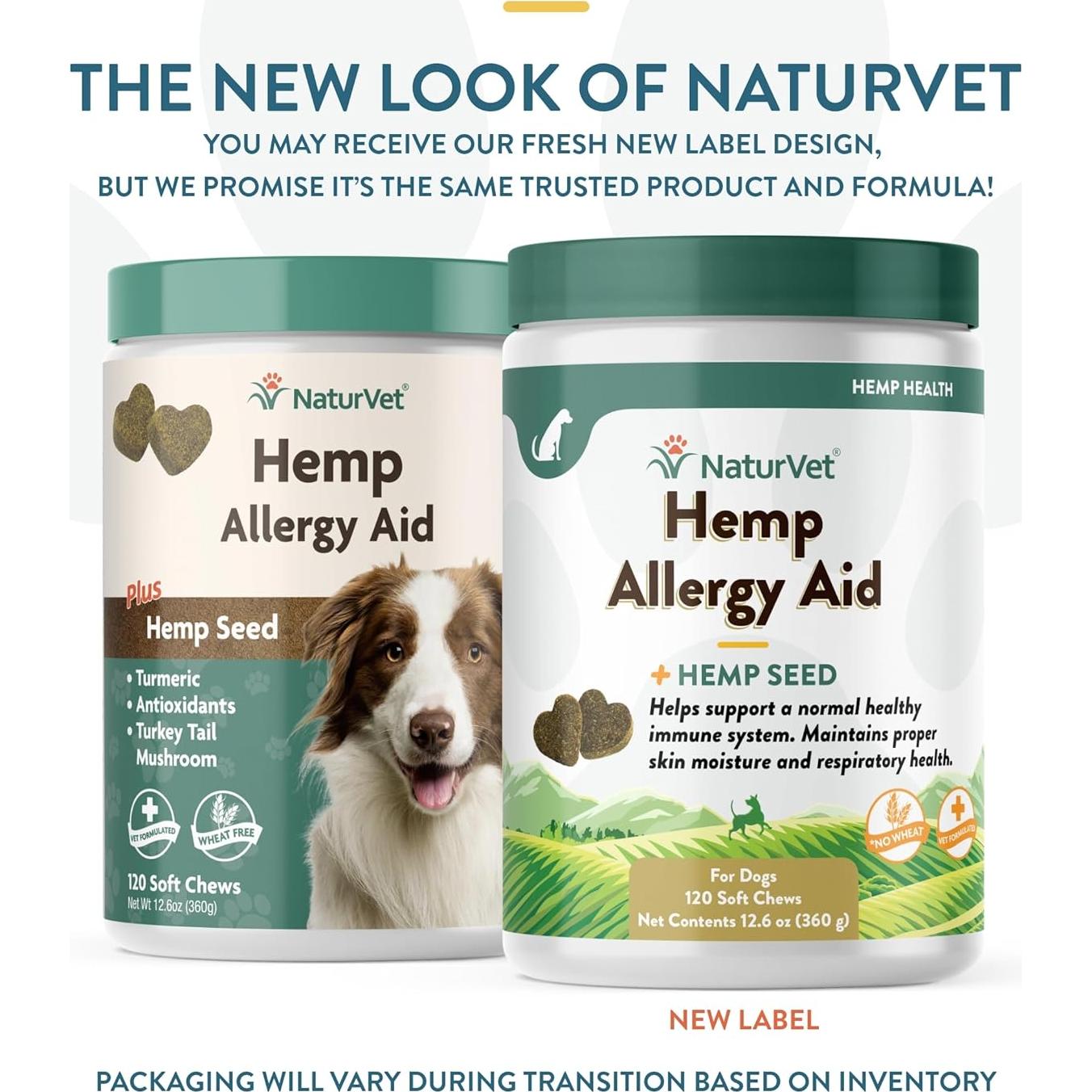 Suplemento NaturVet Hemp Allergy Aid para Perros 120 Masticables