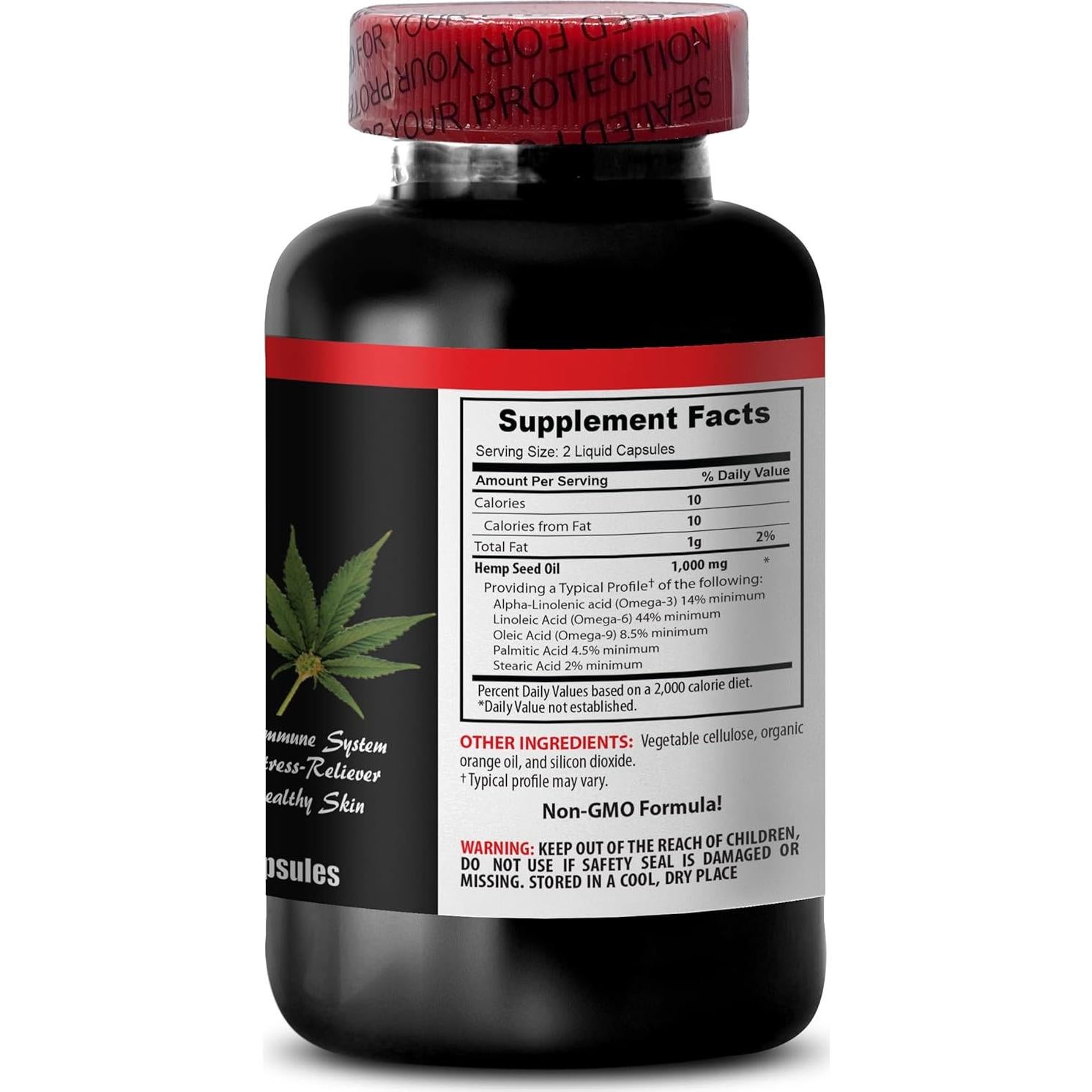 Cápsulas de Aceite de Semilla de Cáñamo VIP VITAMINS 1400mg - 180 Unidades