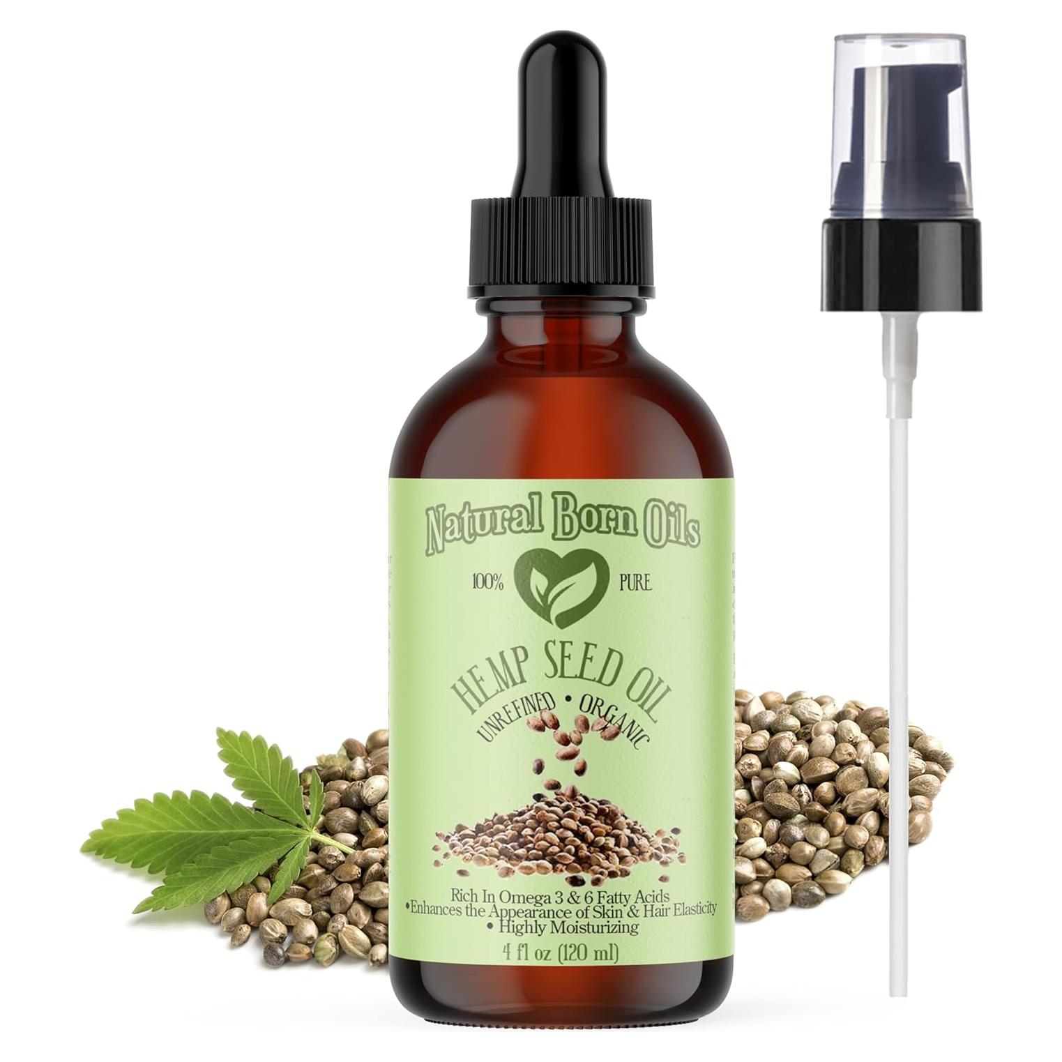 Aceite de Semilla de Cáñamo Natural Born Oils 113g Orgánico Prensado en Frío