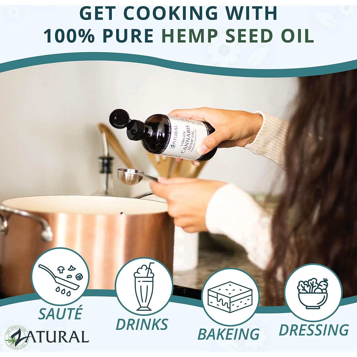 Aceite de Cañamo Zatural 100% Puro 3.785L Omega 3 y 6