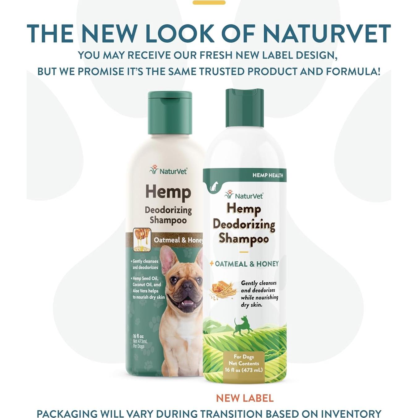 Champú Desodorante para Perros NaturVet - Avena y Miel 453 g