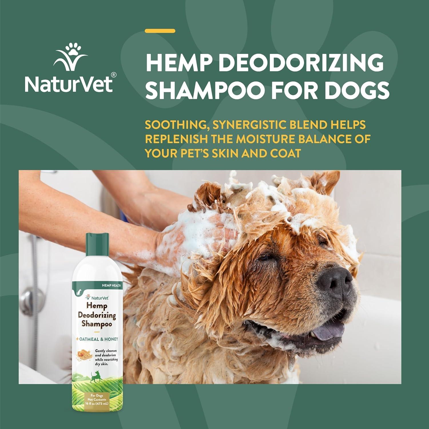 Champú Desodorante para Perros NaturVet - Avena y Miel 453 g