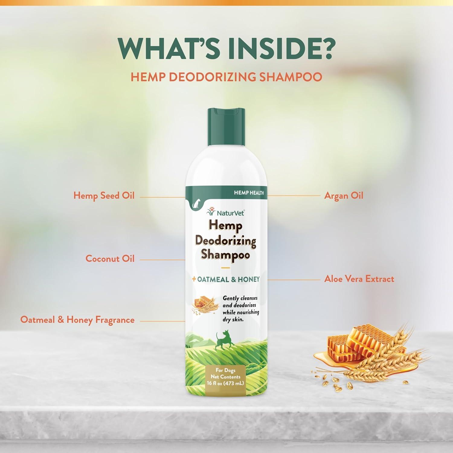 Champú Desodorante para Perros NaturVet - Avena y Miel 453 g