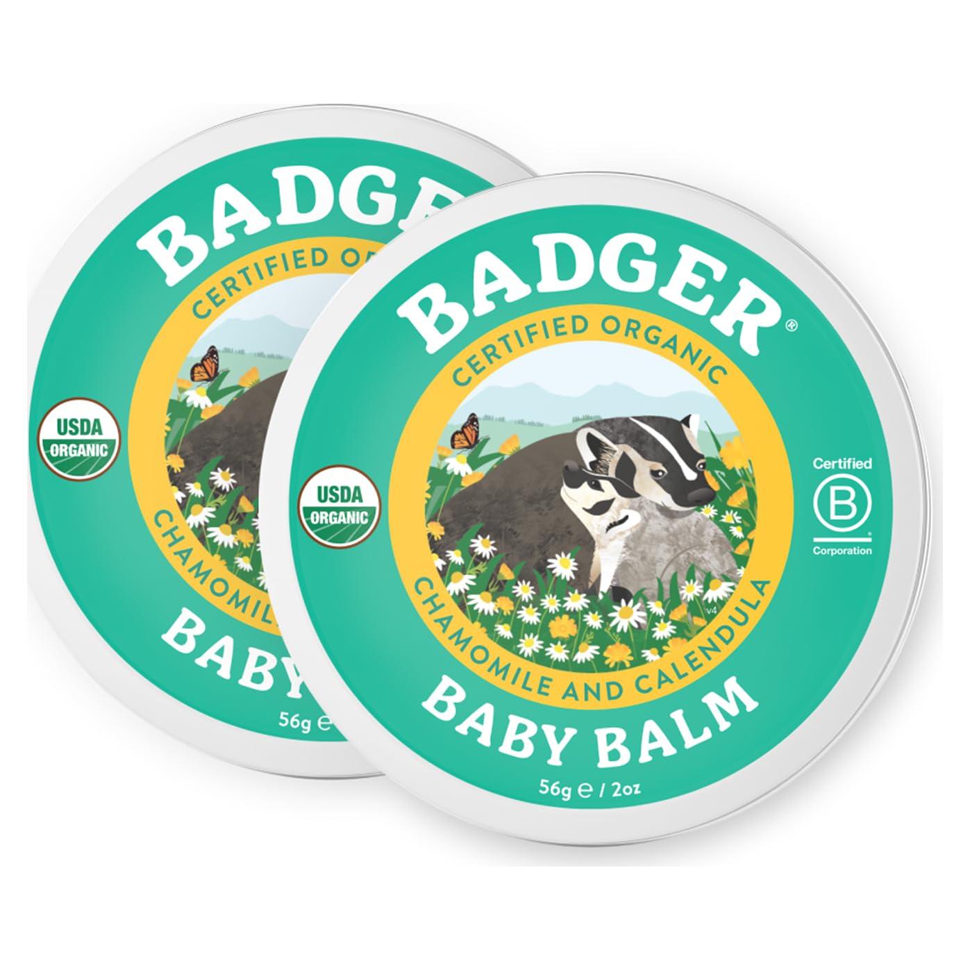 Bálsamo para Bebés Badger Orgánico 56.7 g (Paquete de 2)