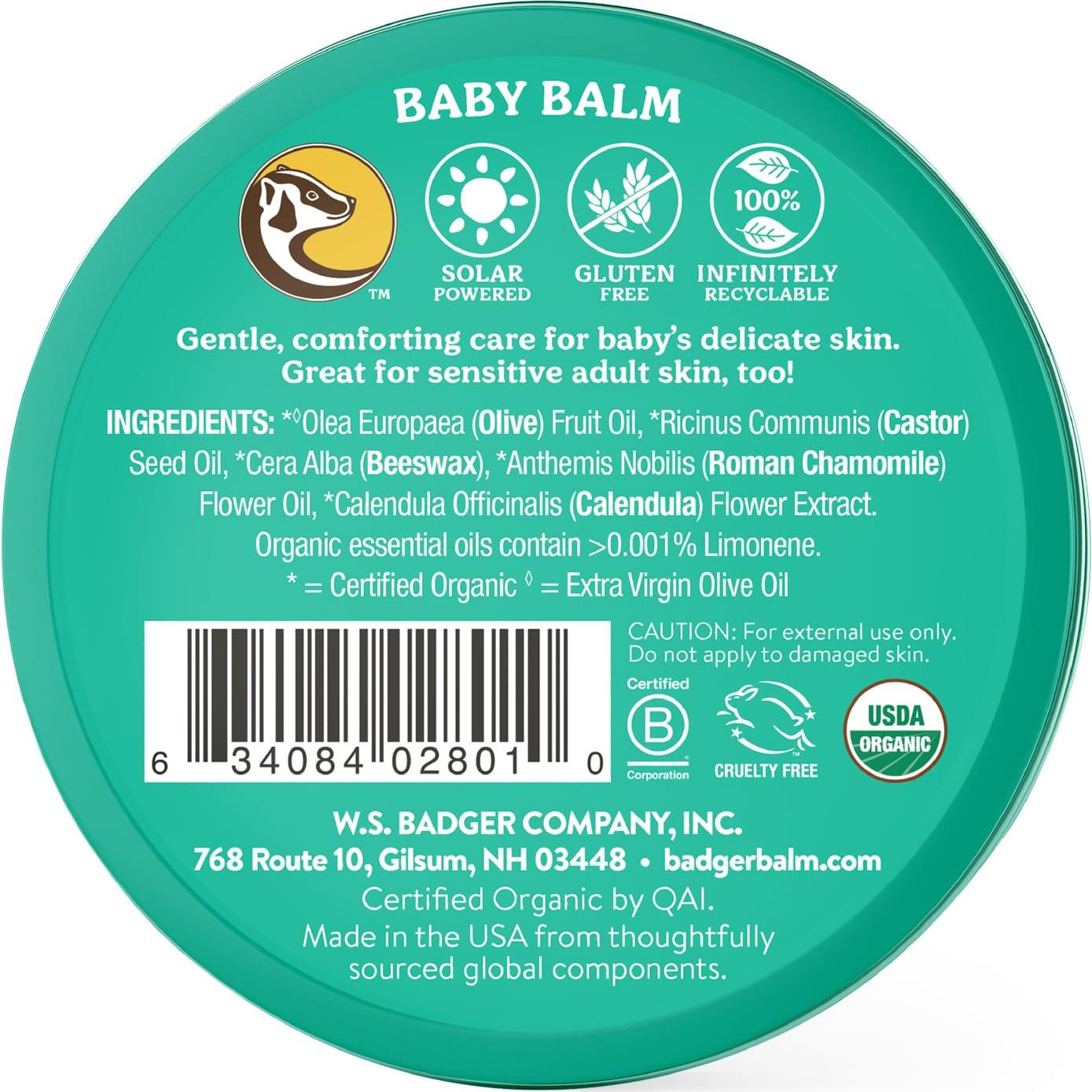 Bálsamo para Bebés Badger Orgánico 56.7 g (Paquete de 2)