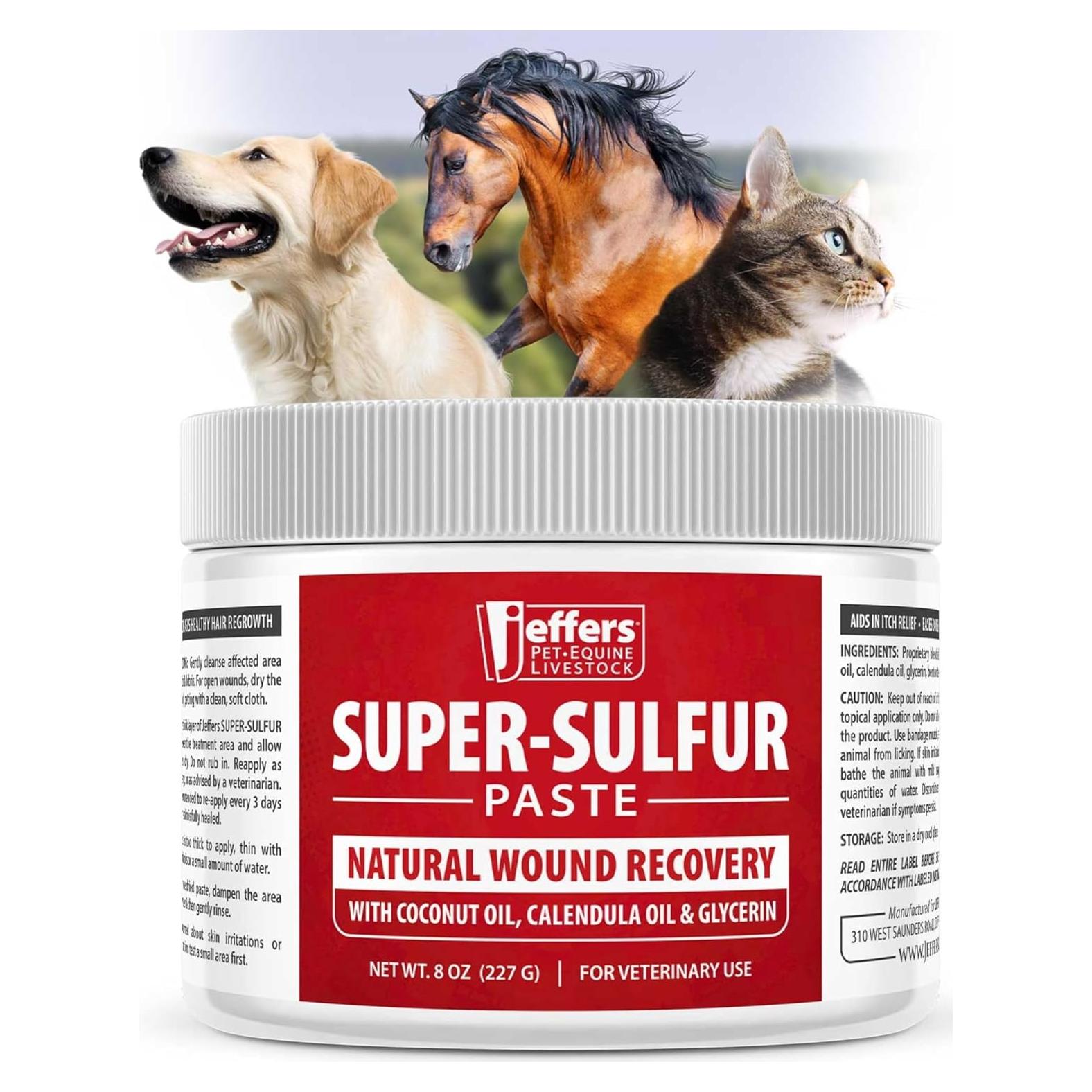 Pasta Curativa de Azufre Jeffers 226.8 g - Cuidado Piel Mascotas