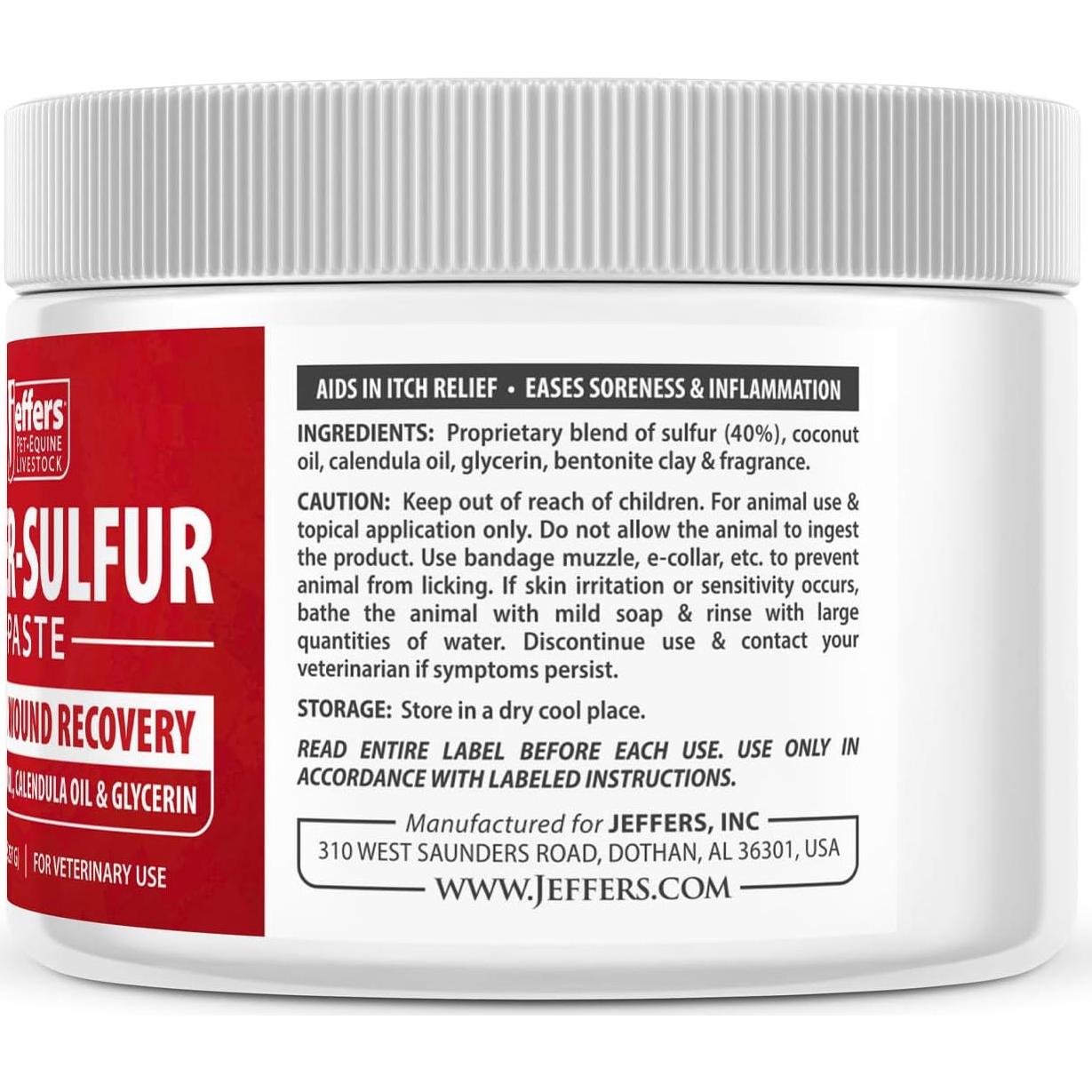 Pasta Curativa de Azufre Jeffers 226.8 g - Cuidado Piel Mascotas