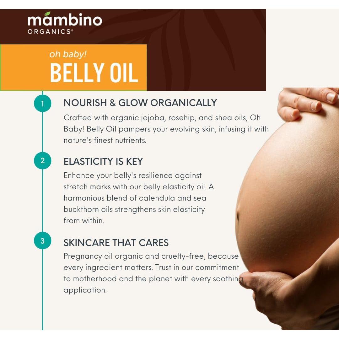 Mambino Organics Aceite para Barriga 59.15 ml - Suero Orgánico