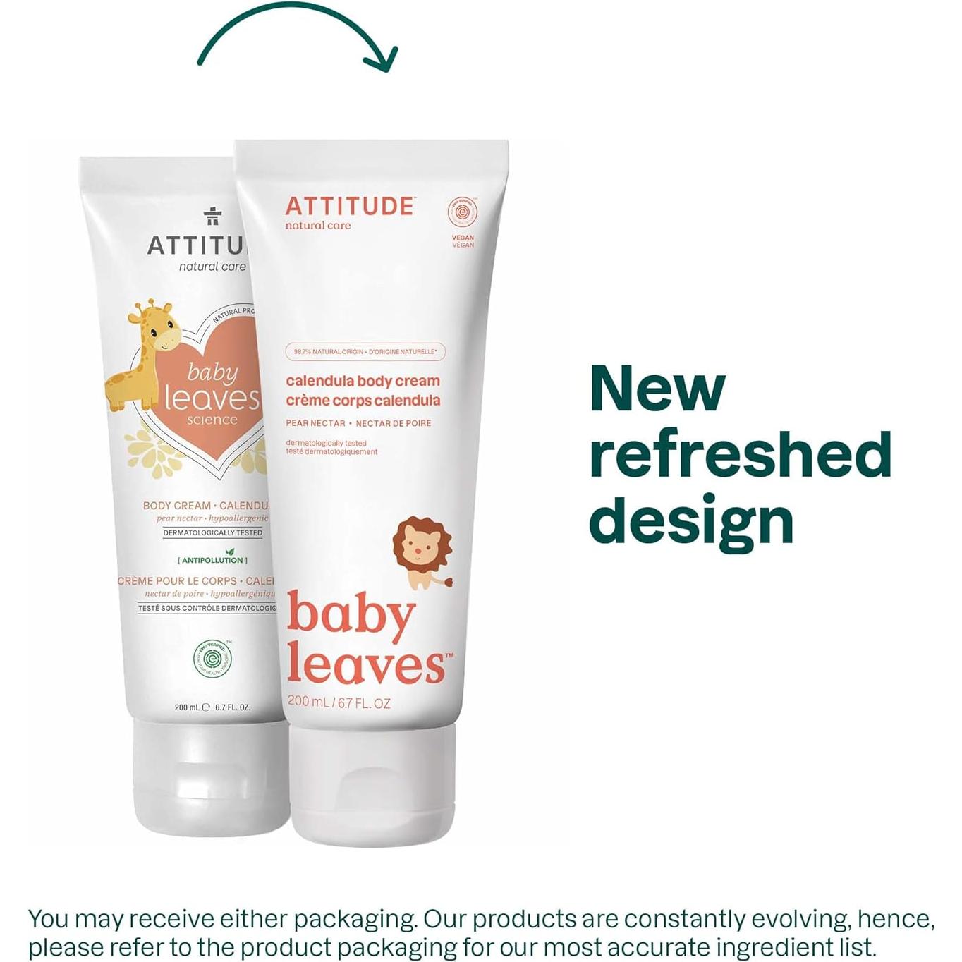 Crema Corporal ATTITUDE Bebé 198.7 ml Vegana Nécatar de Pera