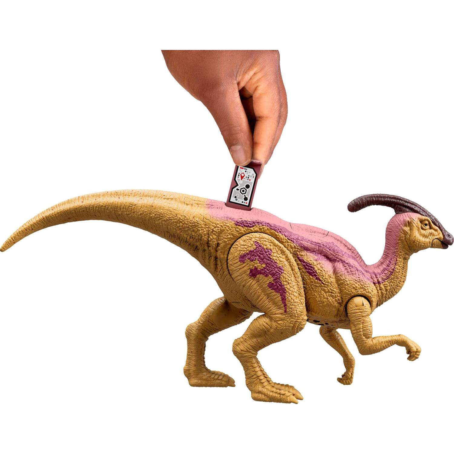 Figura de acción Mattel Jurassic World Parasaurolophus con luces