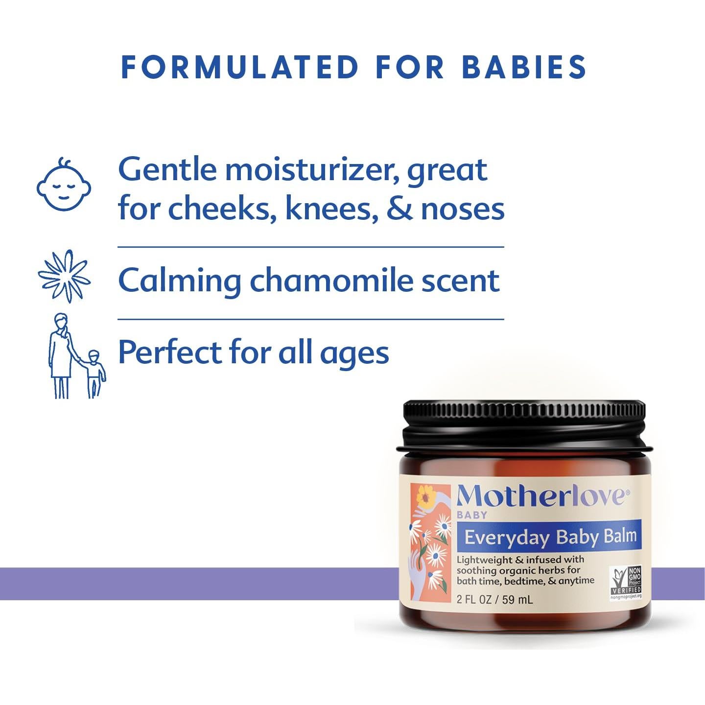 Bálsamo Diario para Bebés Motherlove 56.7g Natural Hidratante