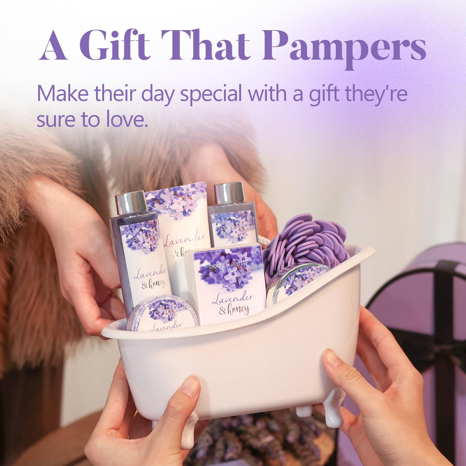 Juego de Regalo de Baño Lavanda Body & Earth 8 Piezas