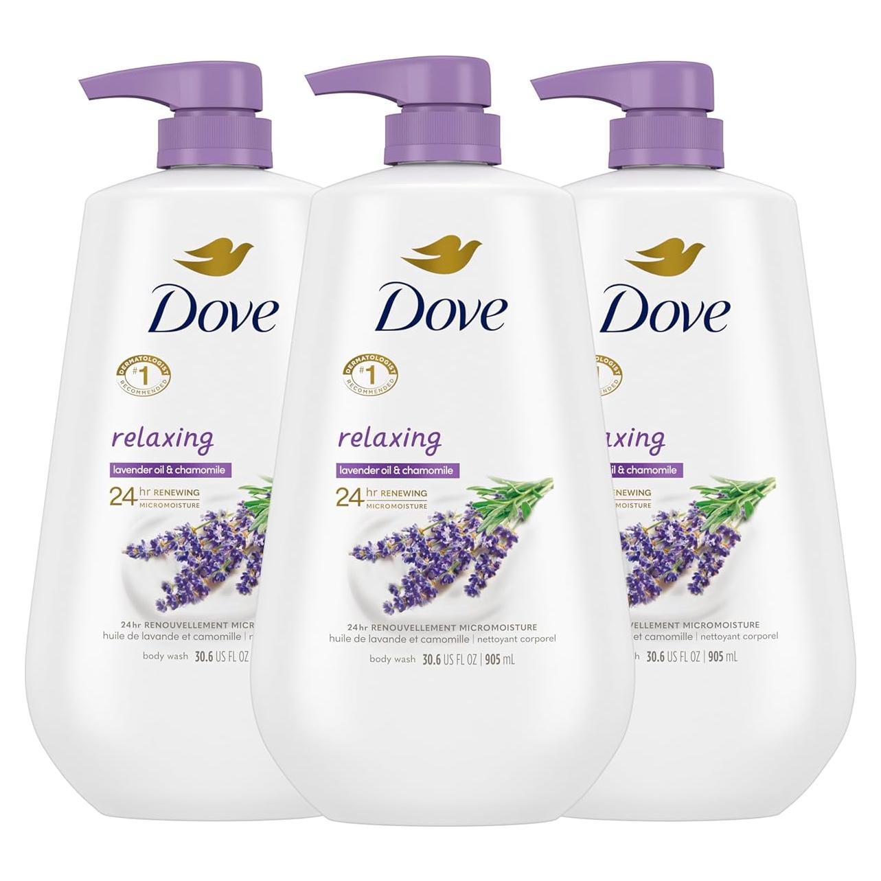 Gel de Ducha Dove 3 Pack 864 ml Lavanda y Manzanilla