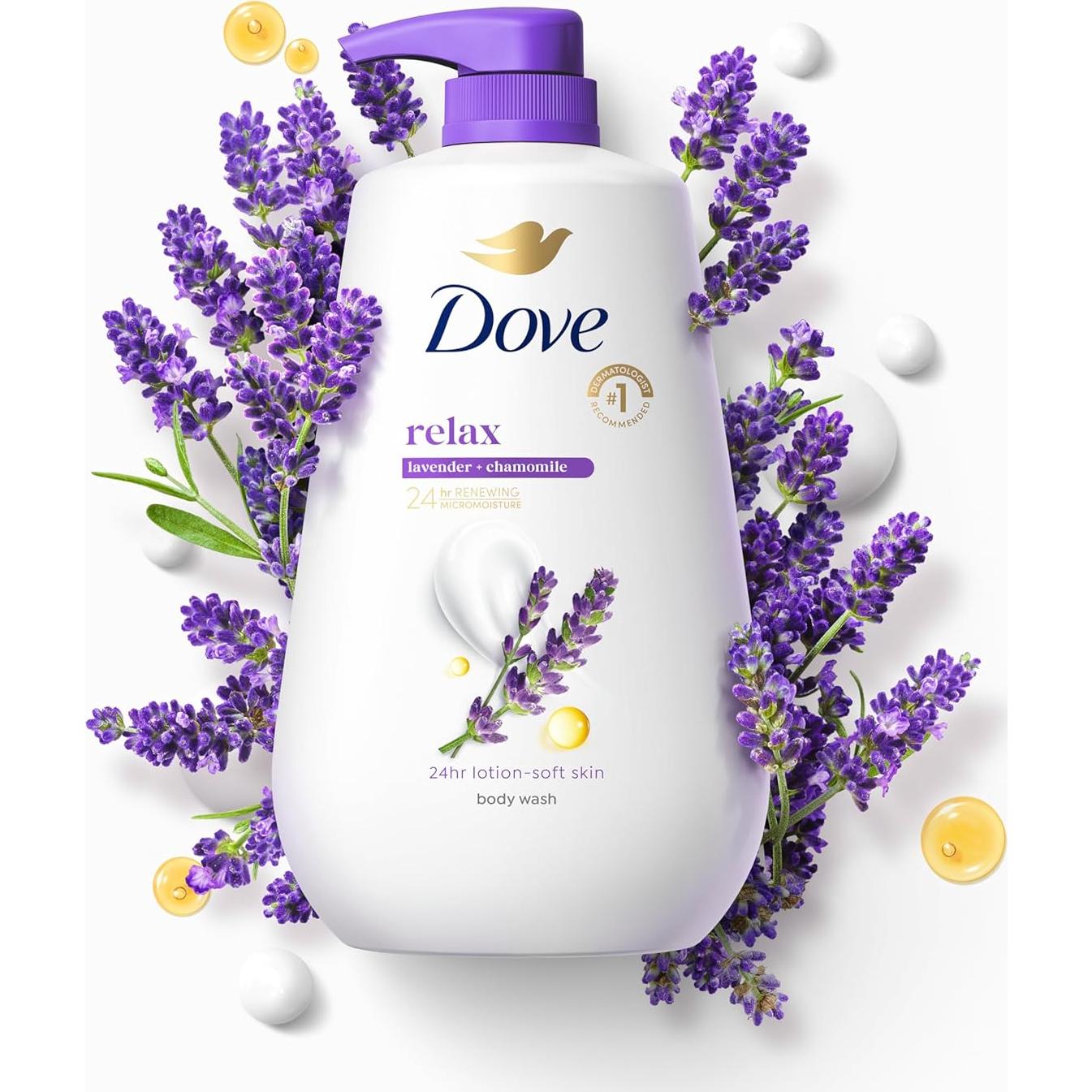 Gel de Ducha Dove 3 Pack 864 ml Lavanda y Manzanilla