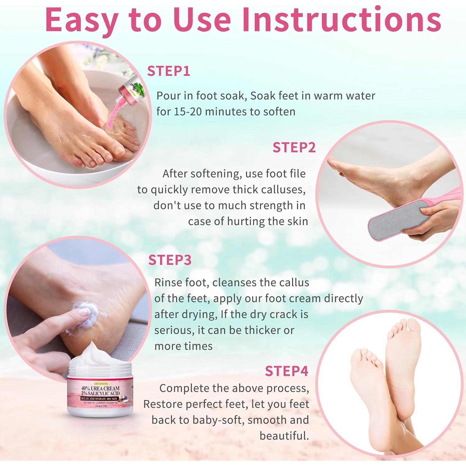 Kit de Pedicura LUCOTIYA con Crema de Urea y Lima para Pies