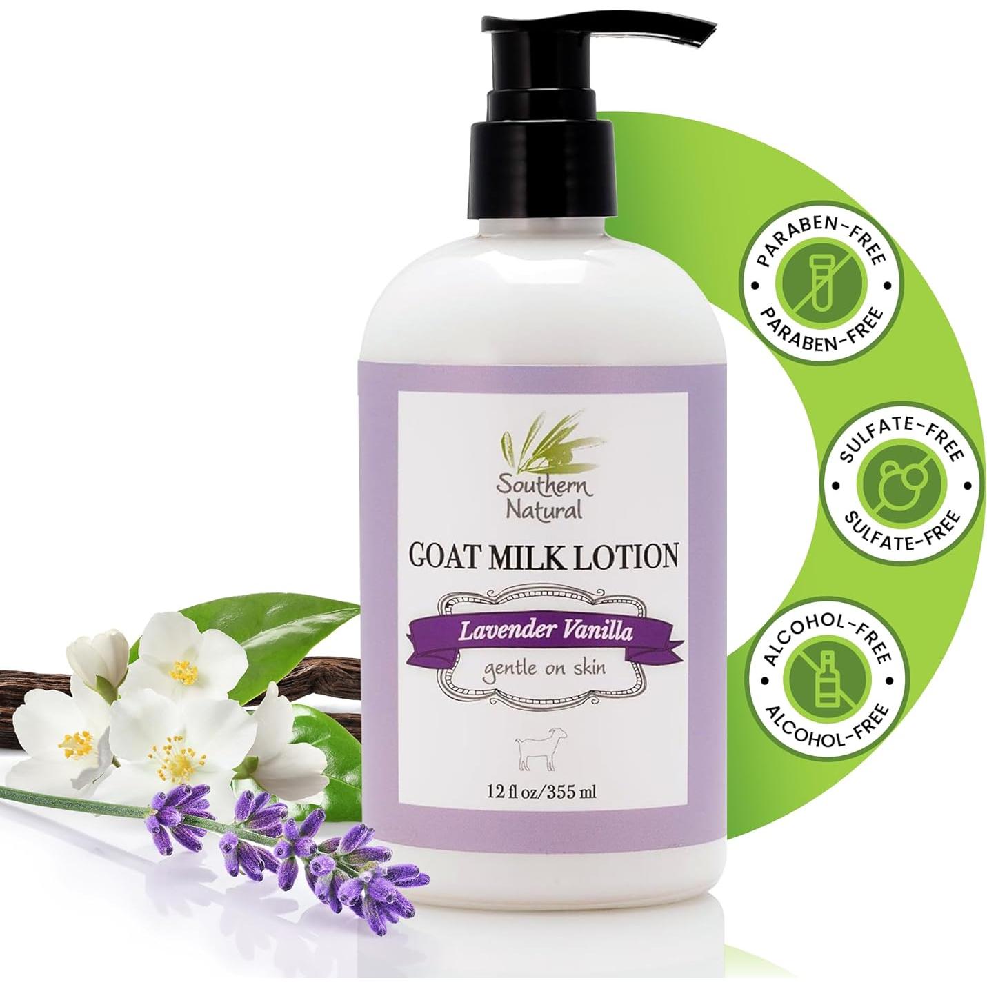 Loción Hidratante de Leche de Cabra Southern Natural 340g - Lavanda y Vainilla