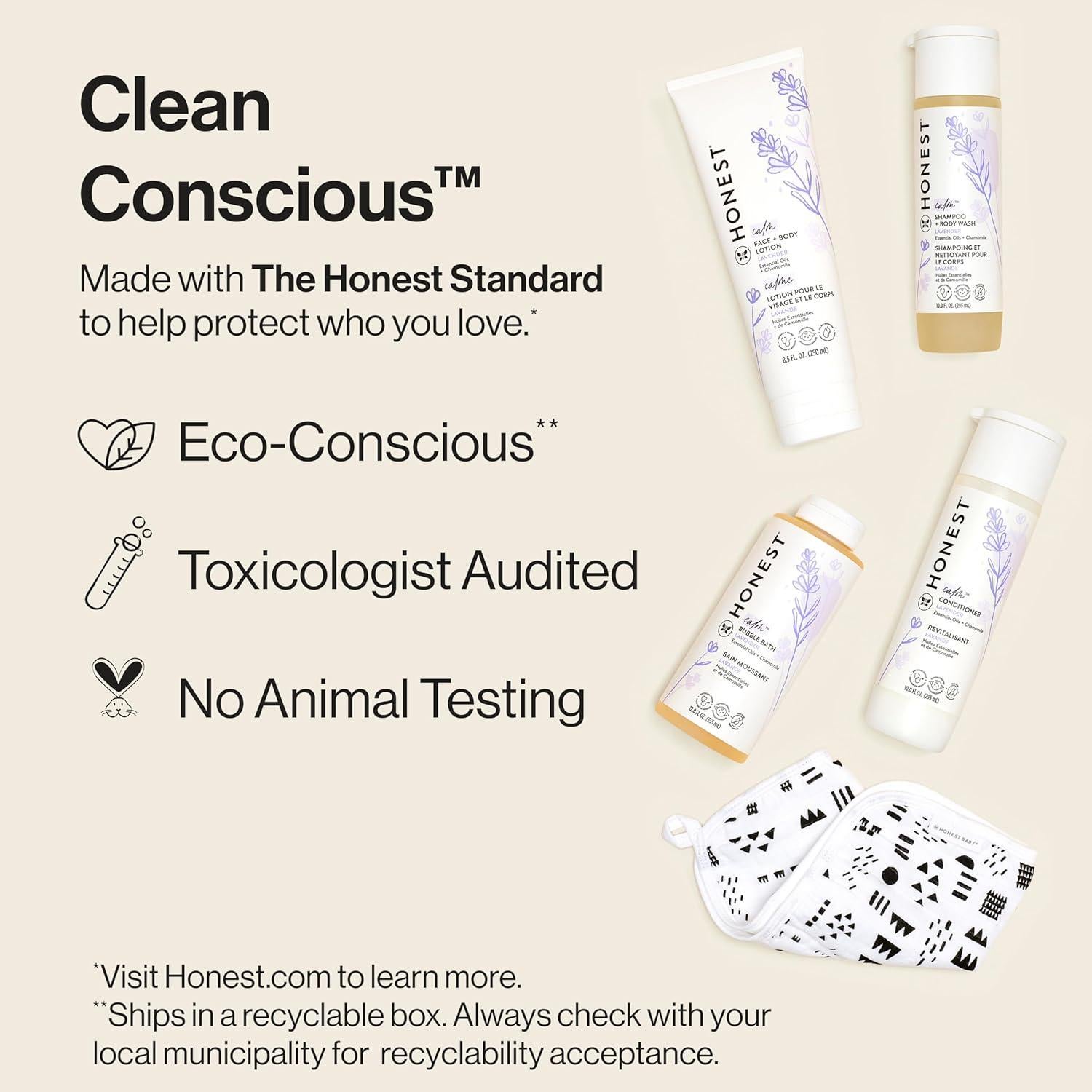Conjunto de Regalo de Baño Hipoalergénico The Honest - Lavanda