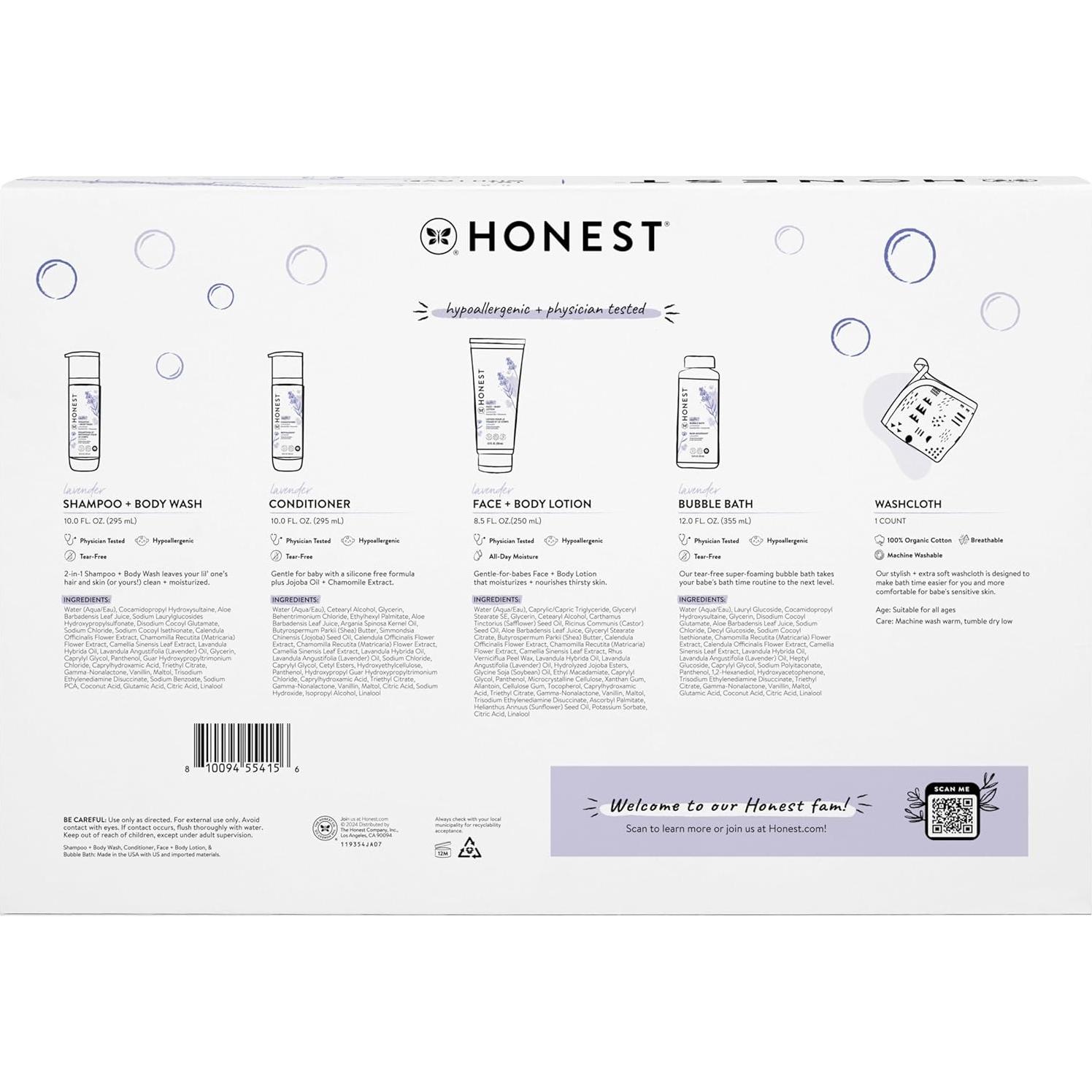Conjunto de Regalo de Baño Hipoalergénico The Honest - Lavanda