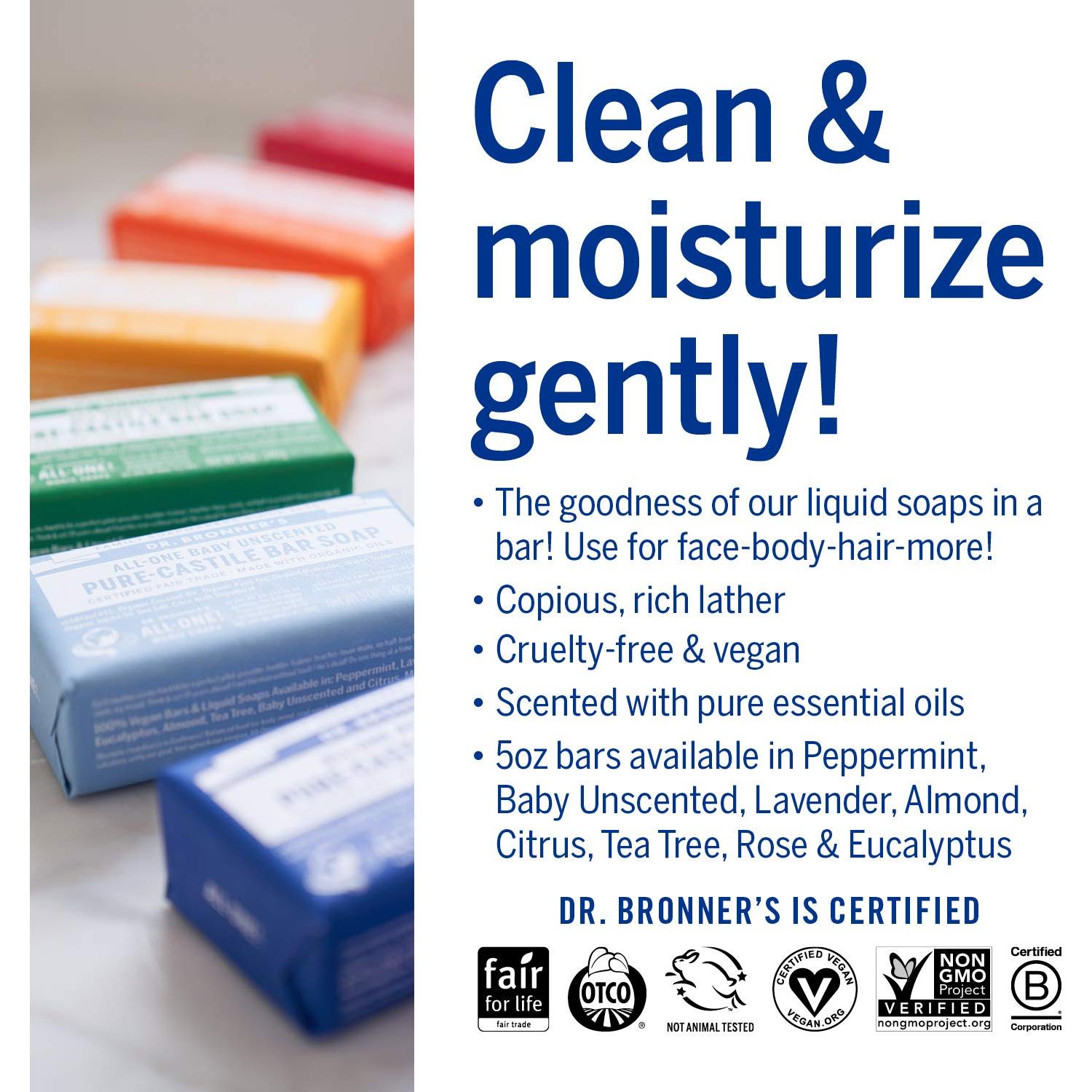 Jabón de Barra Dr. Bronner's Pure-Castile Lavanda 142g 6-Pack