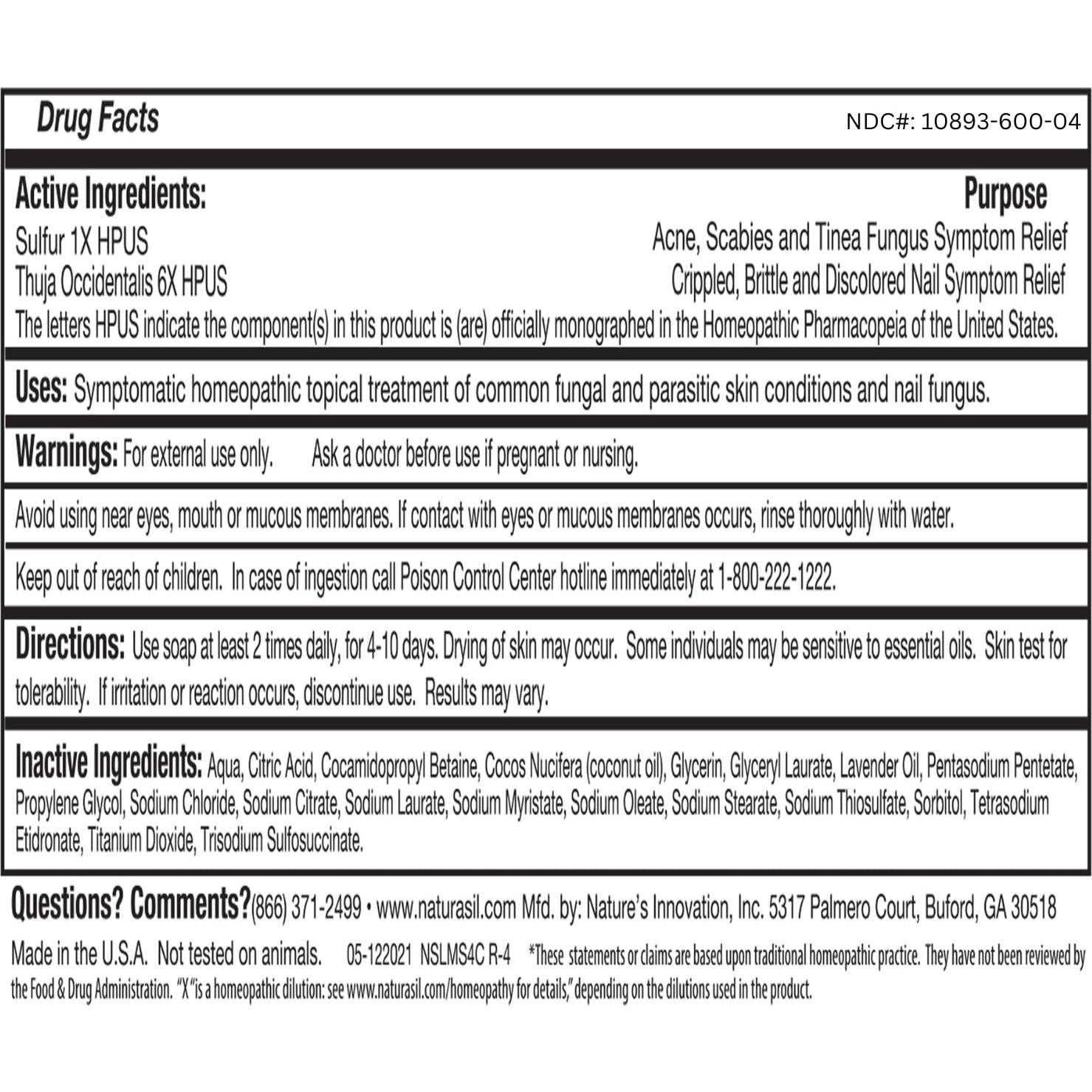 Jabón Naturasil 10% Azufre y Lavanda 113g - Tratamiento Acné