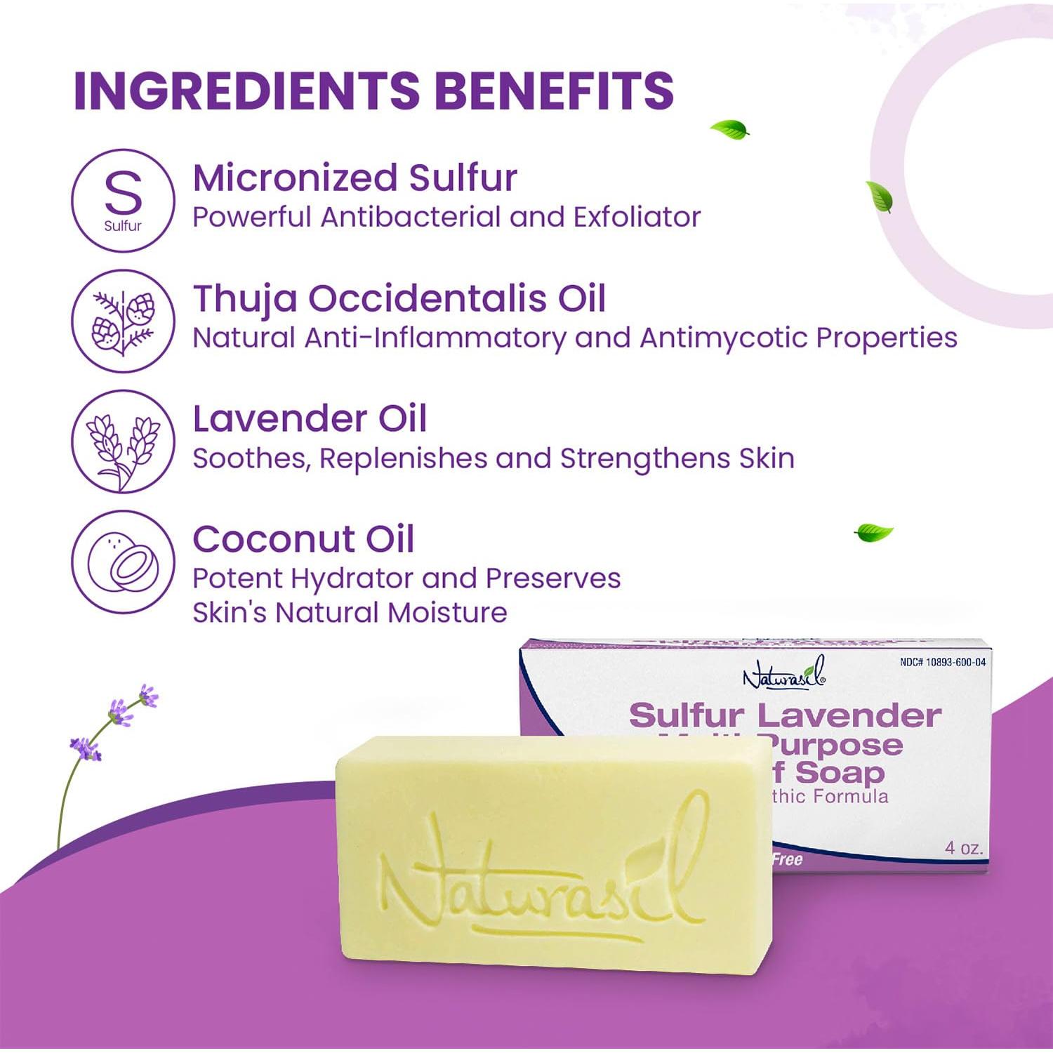 Jabón Naturasil 10% Azufre y Lavanda 113g - Tratamiento Acné