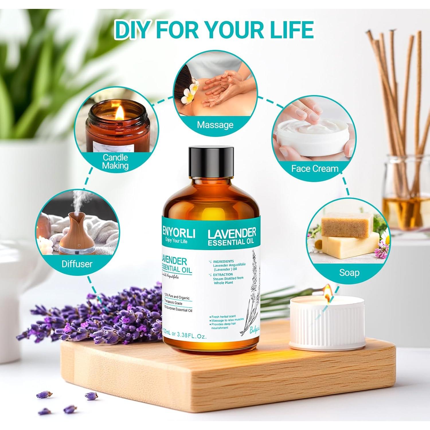 Aceite Esencial de Lavanda 100% Puro ENYORLI 100 ml