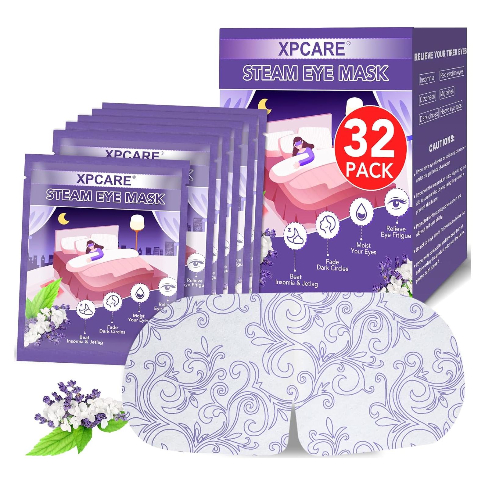 XPCARE 32 Máscaras de Ojos de Vapor Caliente para Alivio Ocular