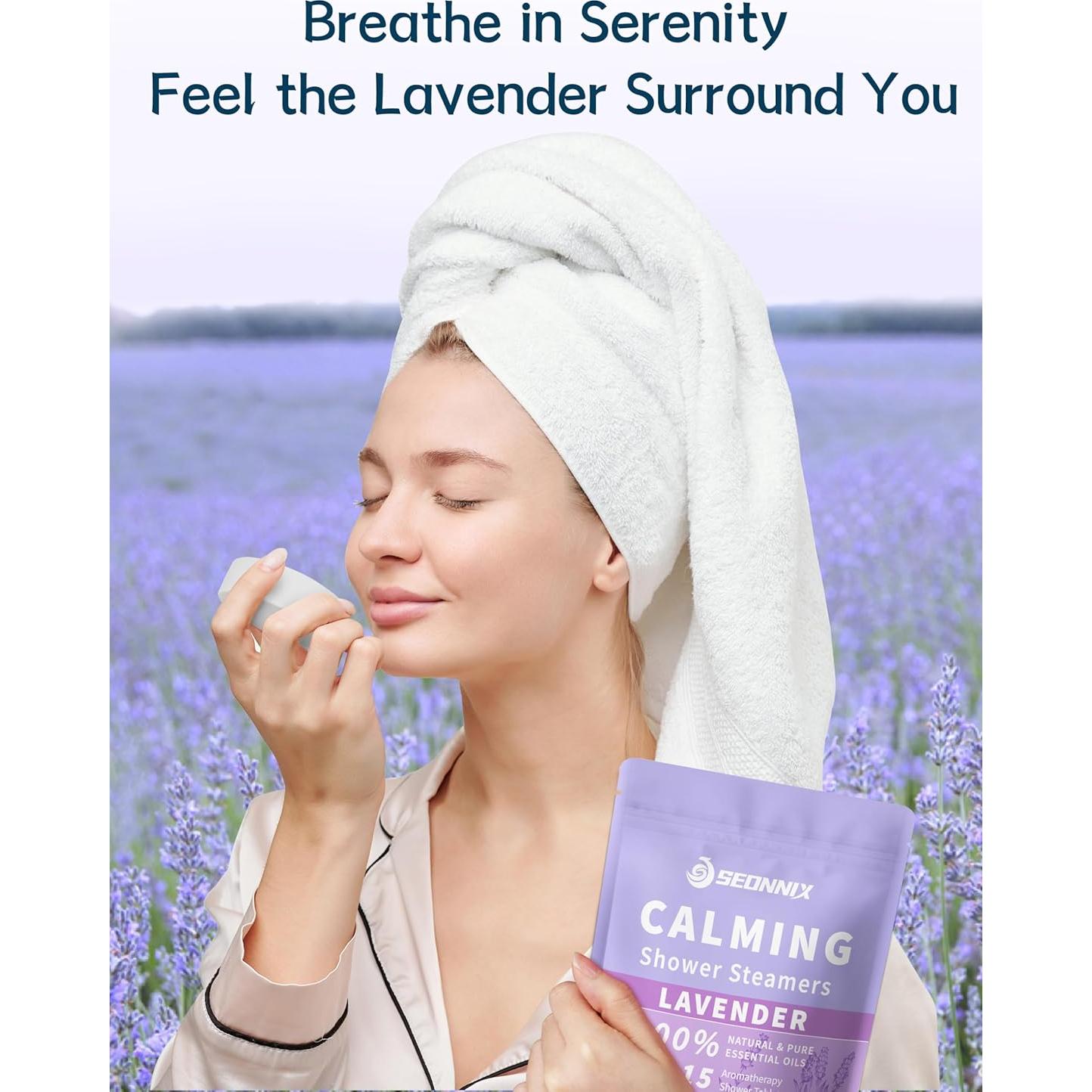 Bombas de Ducha Aromaterapia SEONNIX 15 Piezas Lavanda