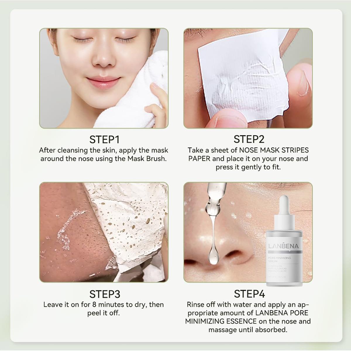 Kit LANBENA Tiras para Poros 2% Ácido Salicílico + Máscara Carbón