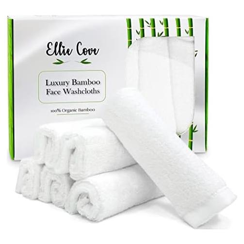 Toallitas Faciales Reutilizables Ellie Cove 100% Rayón Bambú Set 6