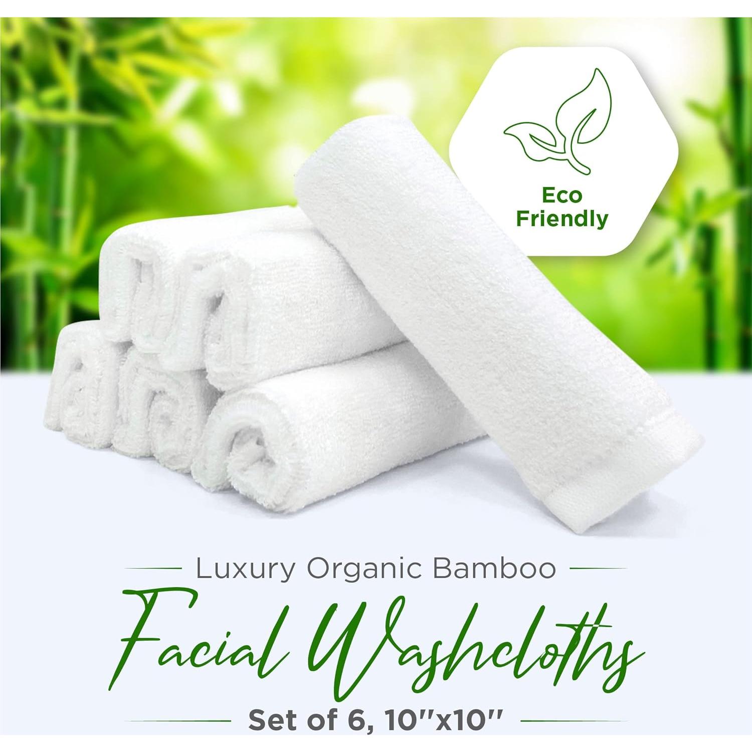 Toallitas Faciales Reutilizables Ellie Cove 100% Rayón Bambú Set 6