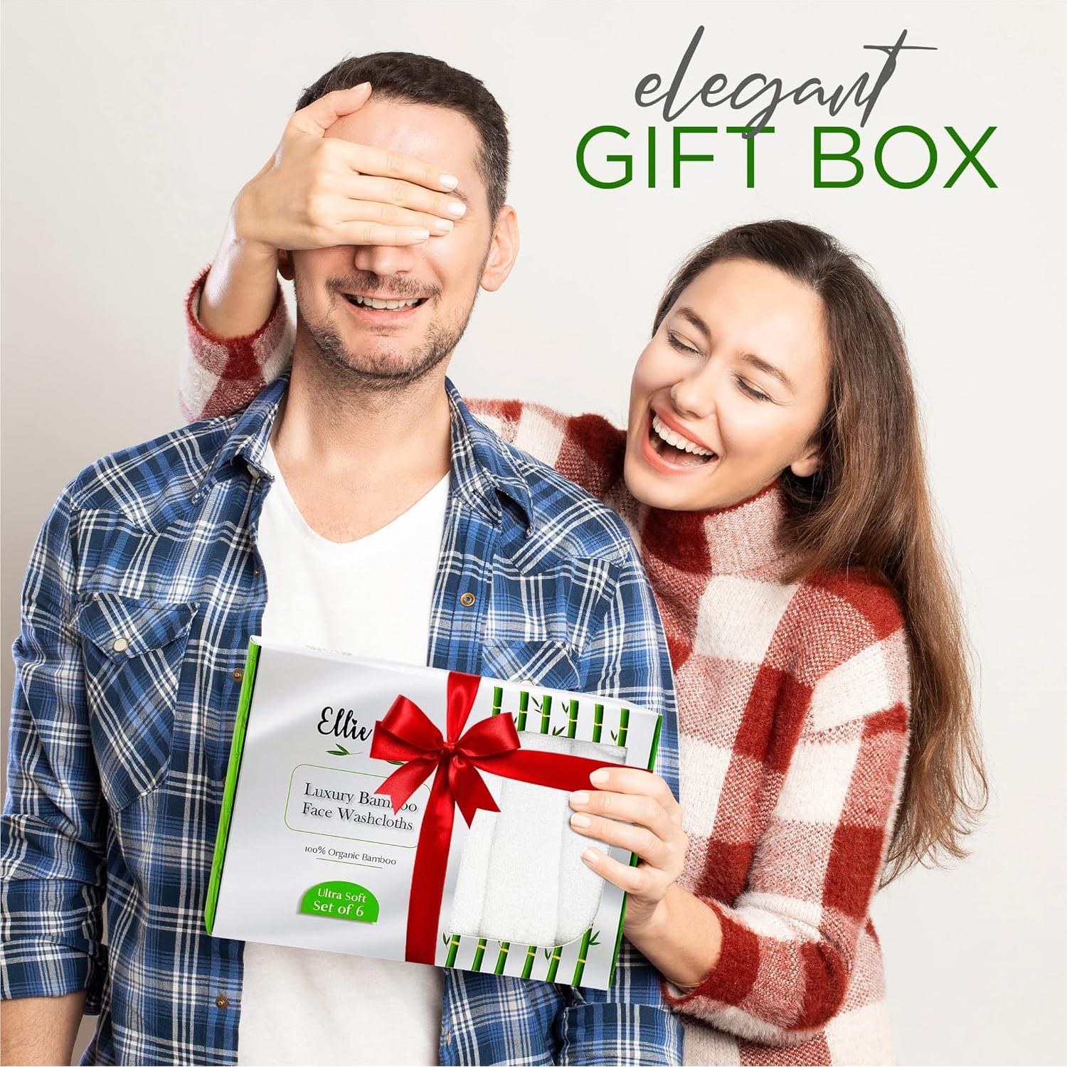 Toallitas Faciales Reutilizables Ellie Cove 100% Rayón Bambú Set 6