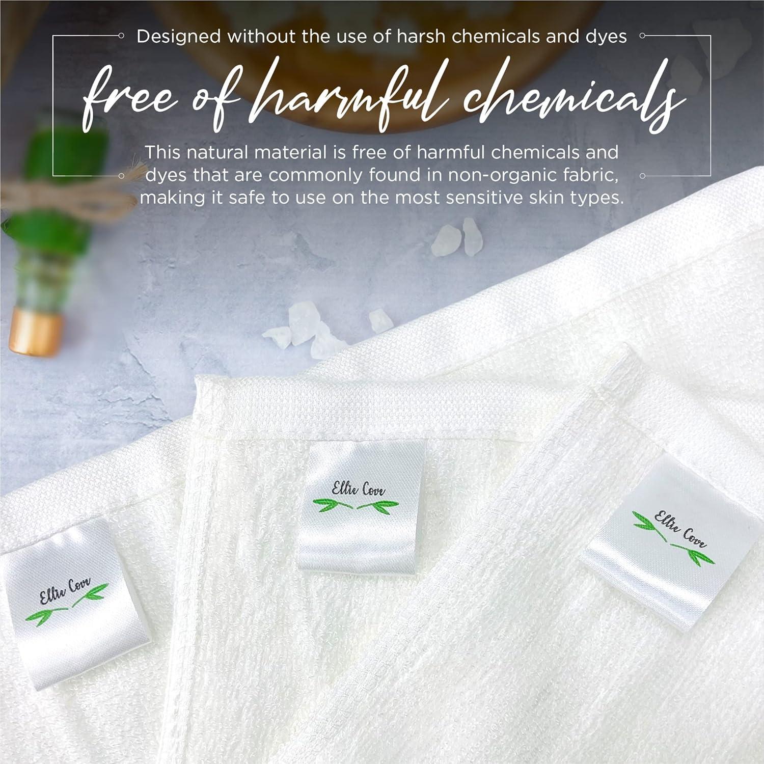 Toallitas Faciales Reutilizables Ellie Cove 100% Rayón Bambú Set 6