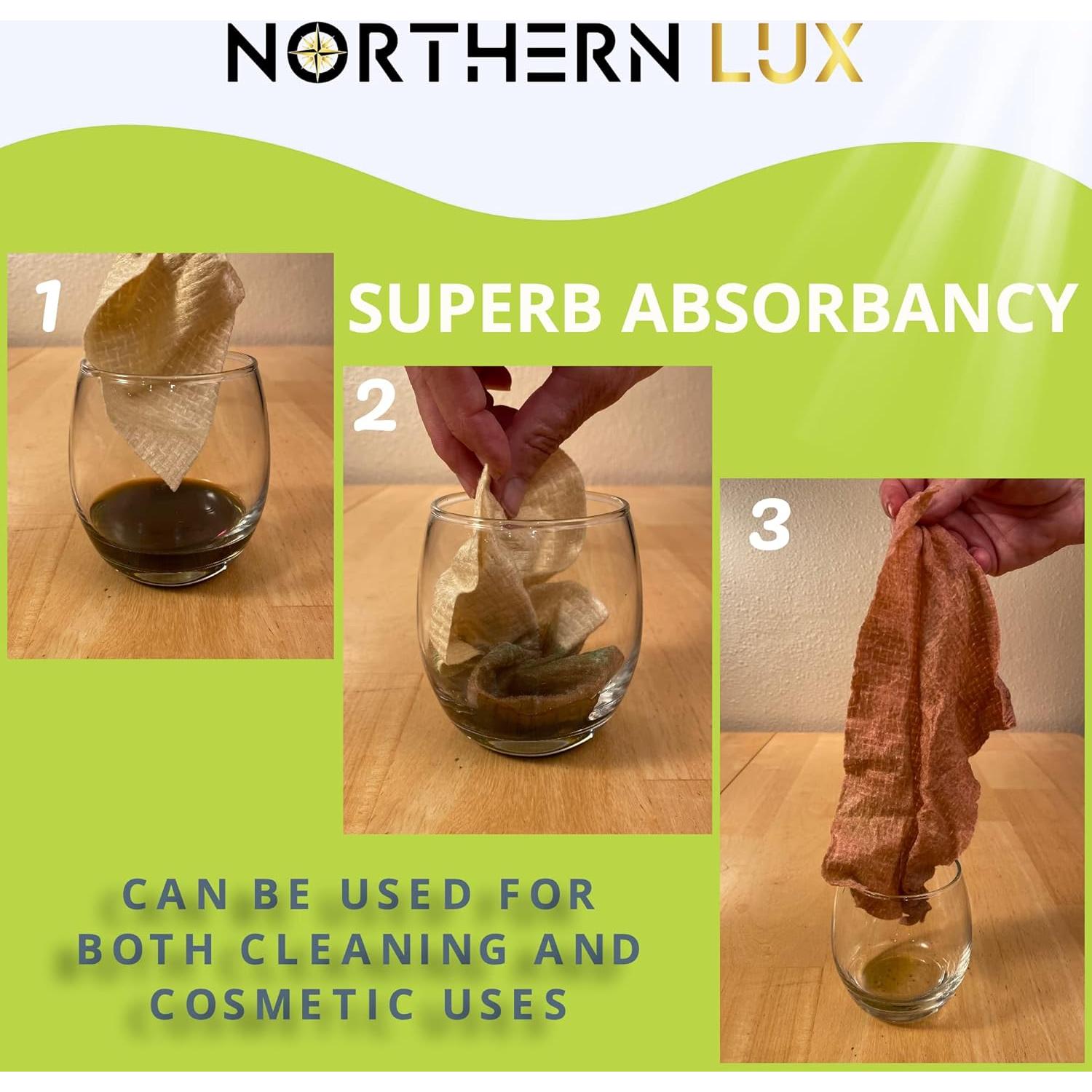 Toallas Faciales Desechables de Bambú Northern Lux - 80 Hojas